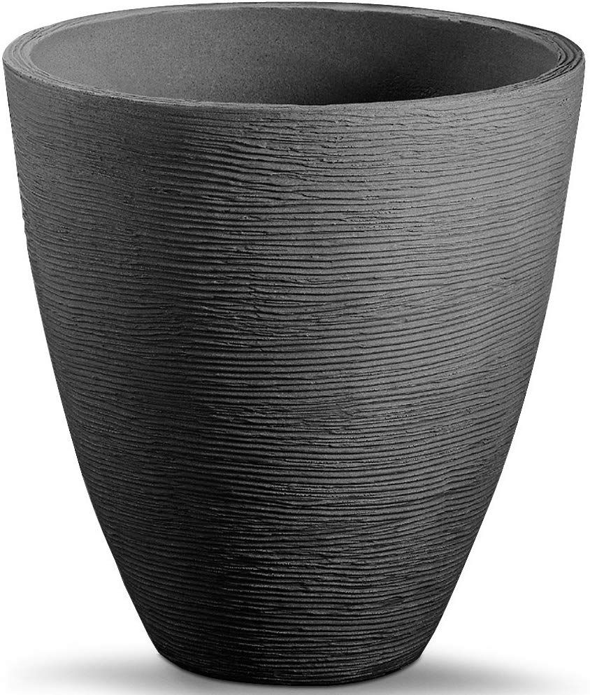 Kunststoff Blumenkübel anthrazit - 42 x 39 cm