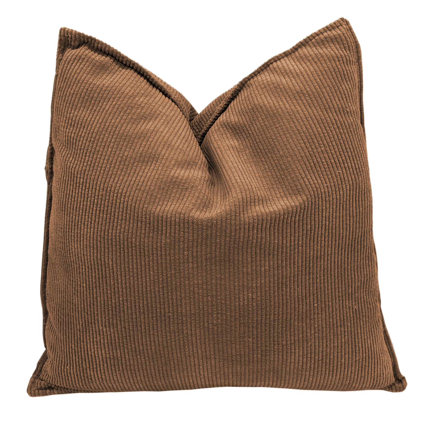 Cord Dekokissen 2er Set je 45 cm - kokossnuss braun / schwarz / braun - Zierkissen mit Füllung und Bezug - Kuschelkissen Sofakissen Rückenkissen