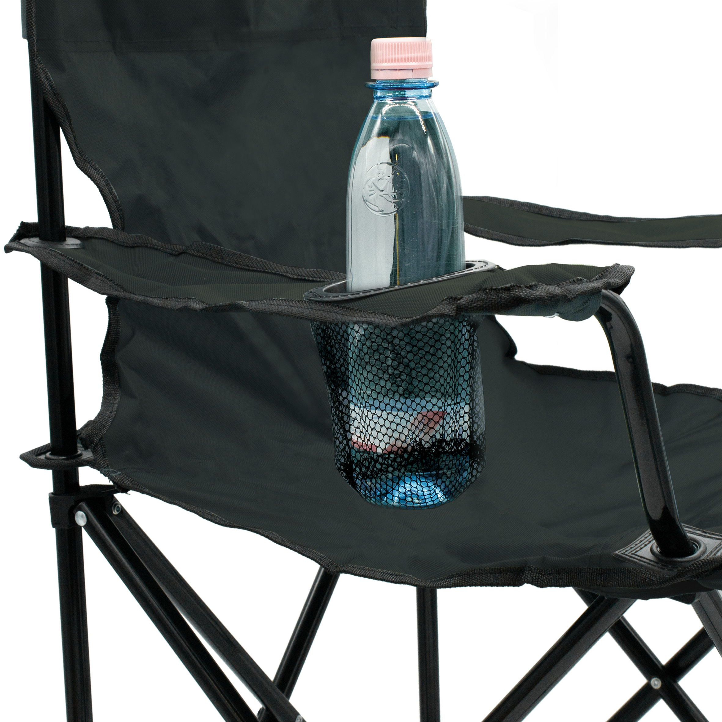Camping Sitzgruppe 3-teilig mit Aluminium Klapptisch und Tragetasche - schwarz - Garten Tischgruppe mit 2 Campingstühlen bis 100kg