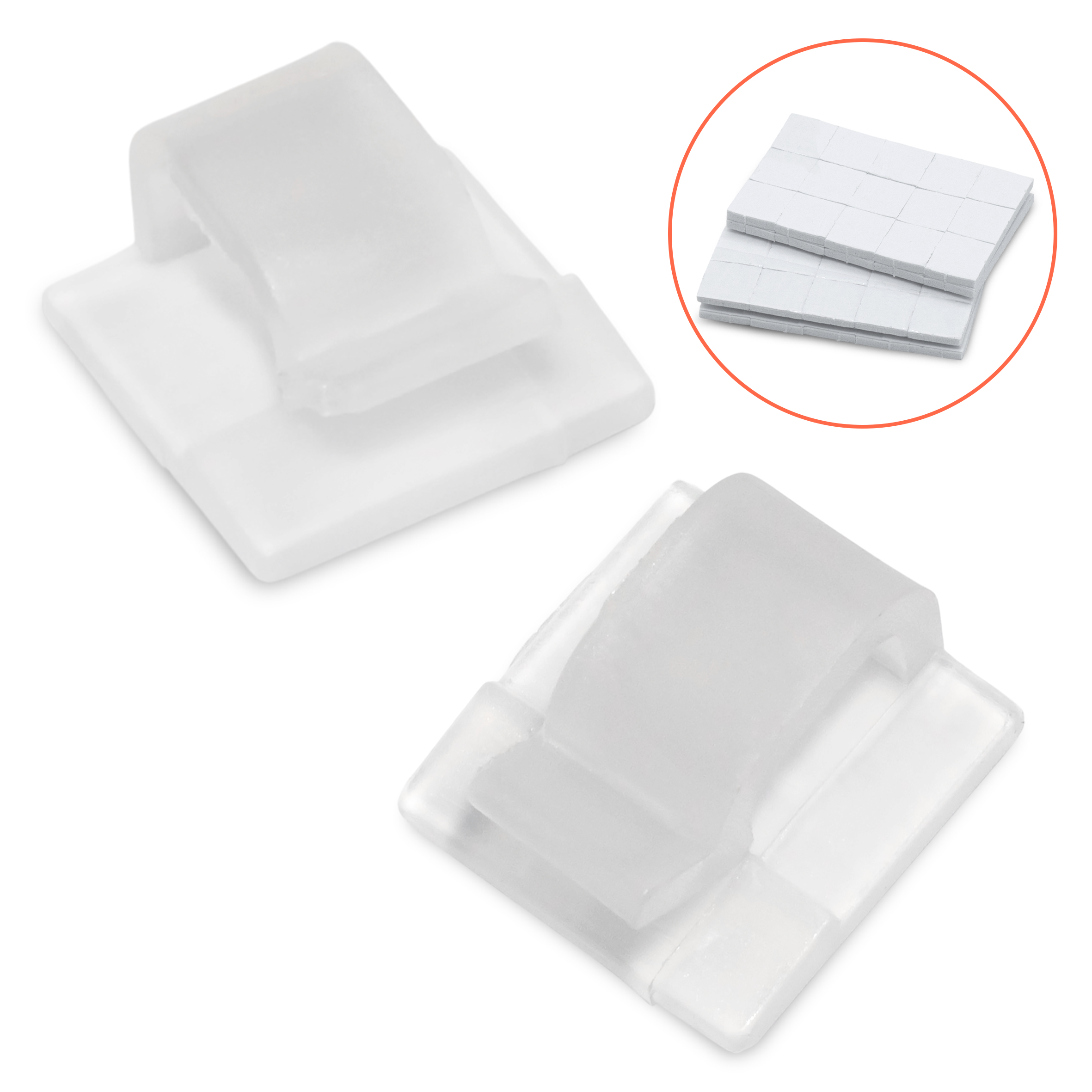 Haken für Deko selbstklebend transparent klein - 60 Stück - Mini Klebehaken Kabel Clips für Lichterketten