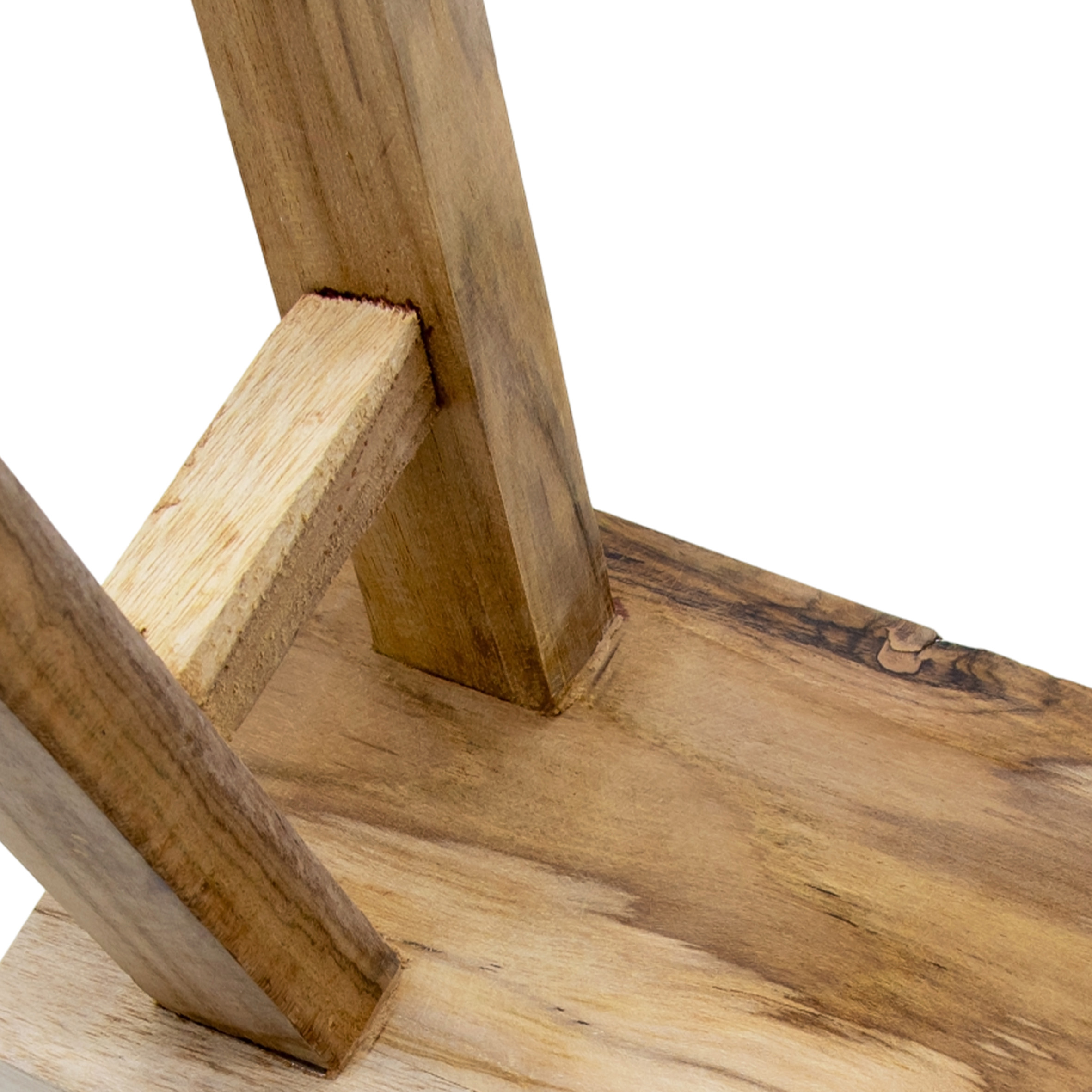 Teakholz Blumenbank natur rechteckig - 21 x 12 cm - Massivholz Deko Hocker Landhaus rustikal