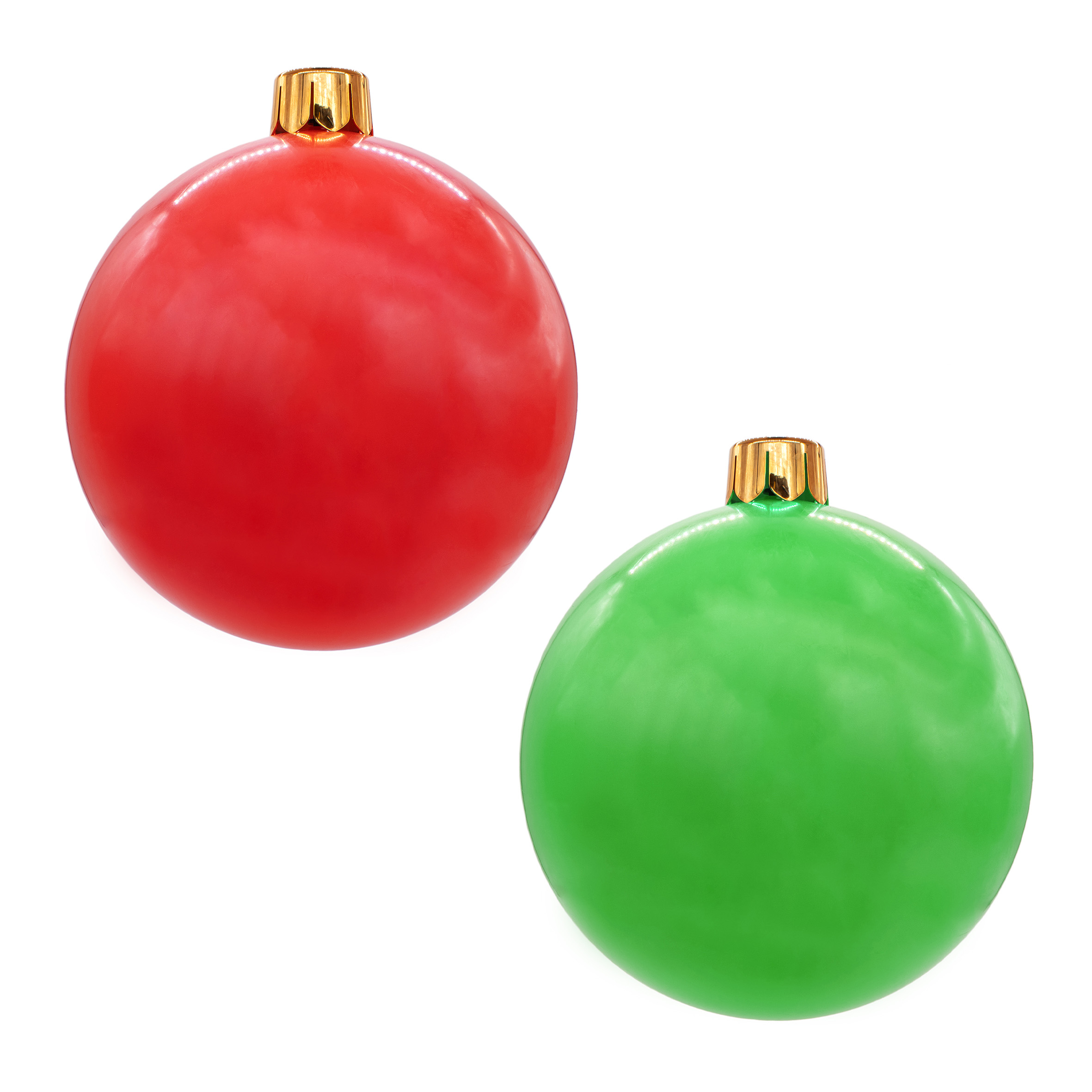 Riesen Weihnachtskugel aufblasbar 45 cm mit Erdspieß - rot - XXL Christbaumkugel Garten Dekoration mit Saugnapf