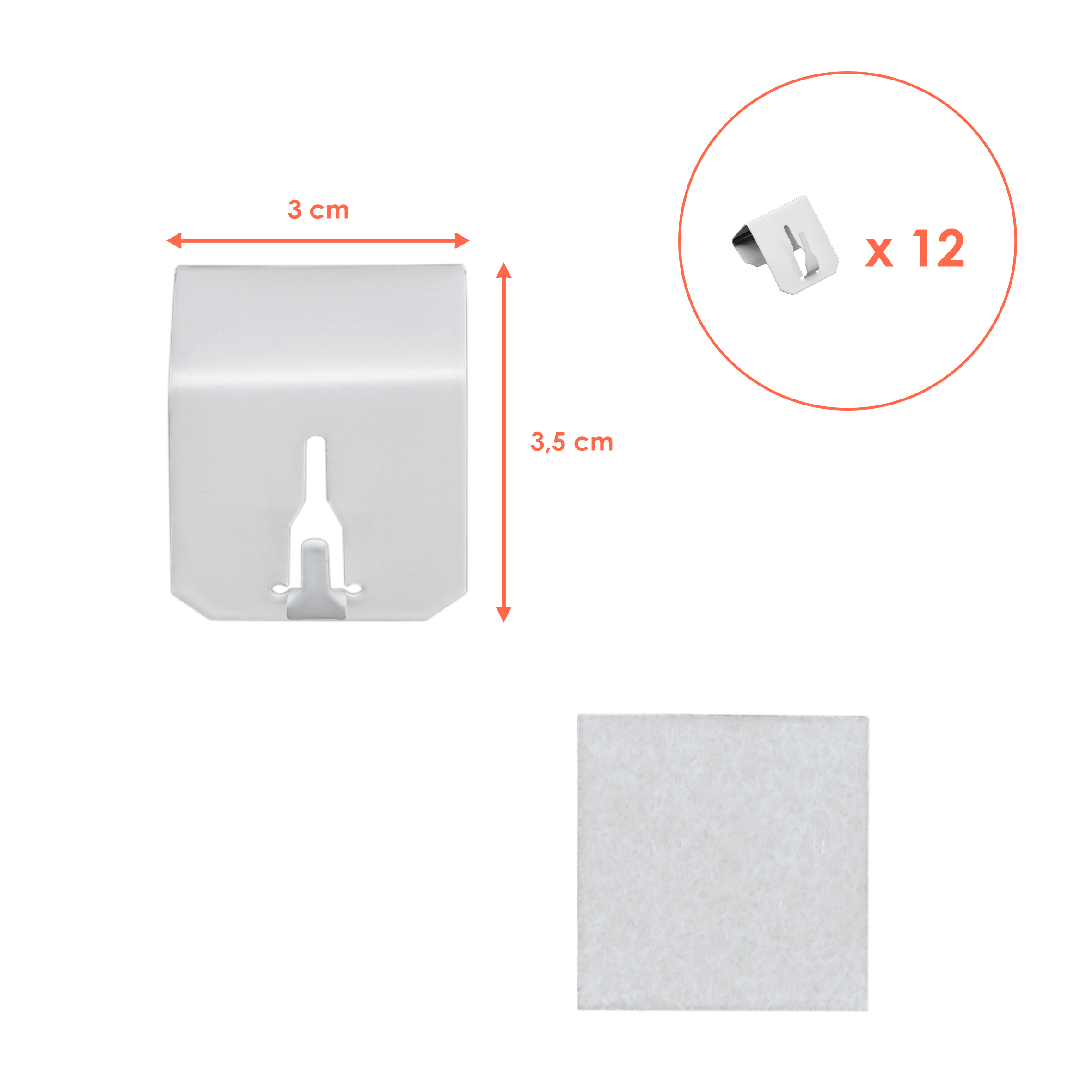 Metall Fensterhaken weiß für 12-20 mm Rahmendicke - 12 Stück - Fensterclip zum Anbringen von Lichterketten und Girlanden