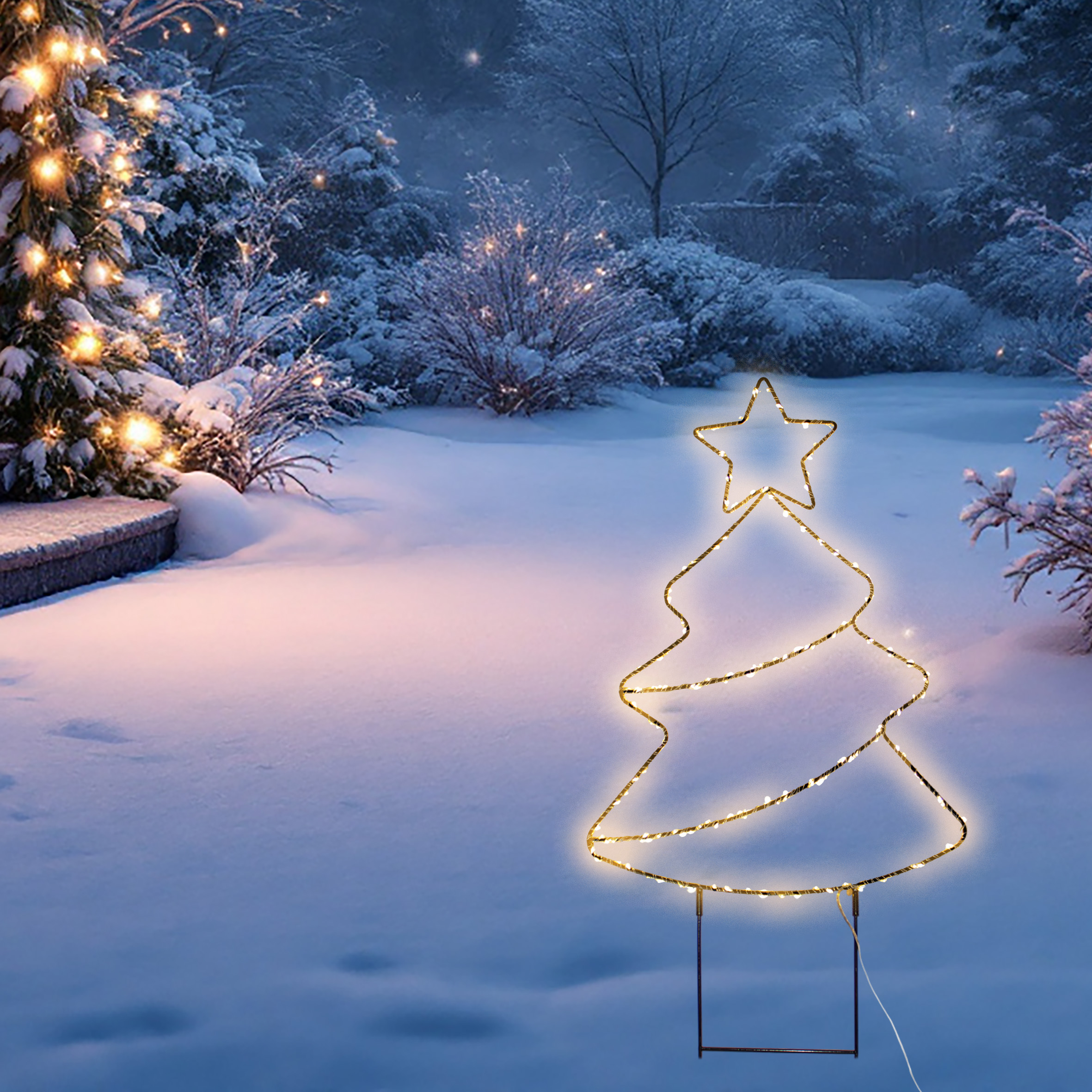 LED Gartenstecker Weihnachtsbaum mit Timer 96 cm  - 180 LEDs