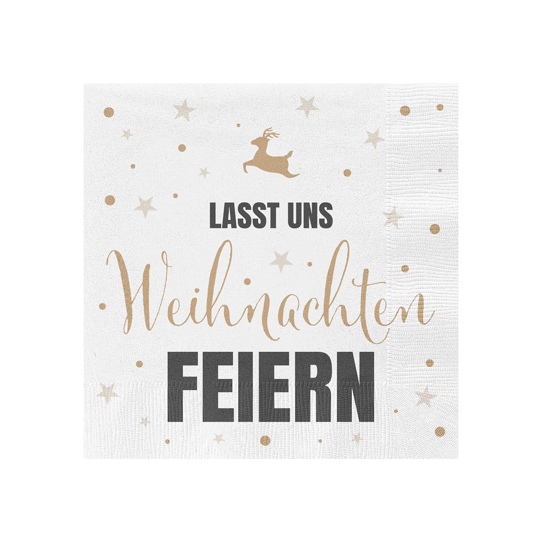 Servietten 60 Stück mit 3 verschiedenen Motiven - Weihnachten - Tischdeko Papierservietten 3er Set mit Spruch
