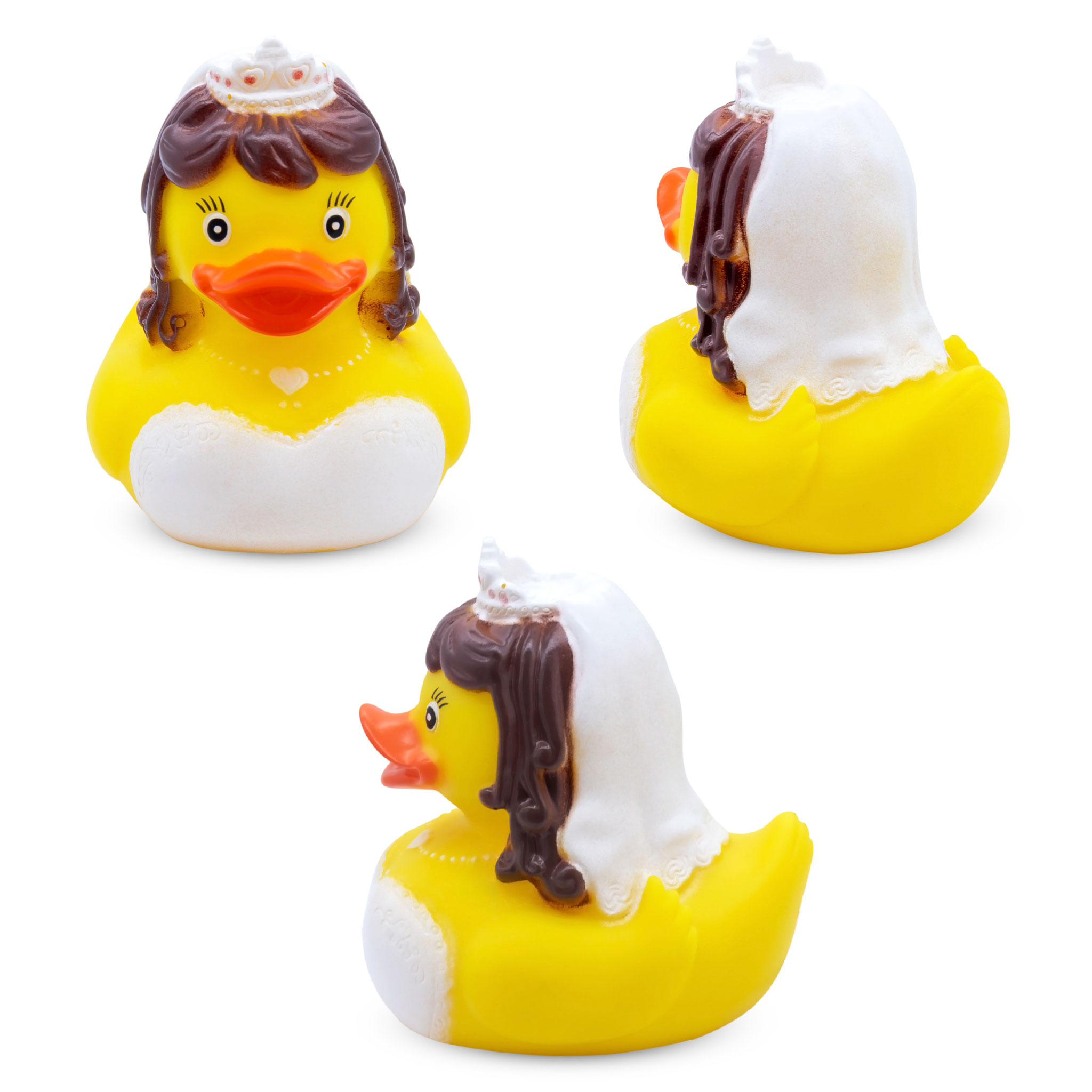 Brautpaar Quietscheente 2er Set für Hochzeitsgeschenk - 8 cm - Badeente Hochzeitspaar Braut und Bräutigam