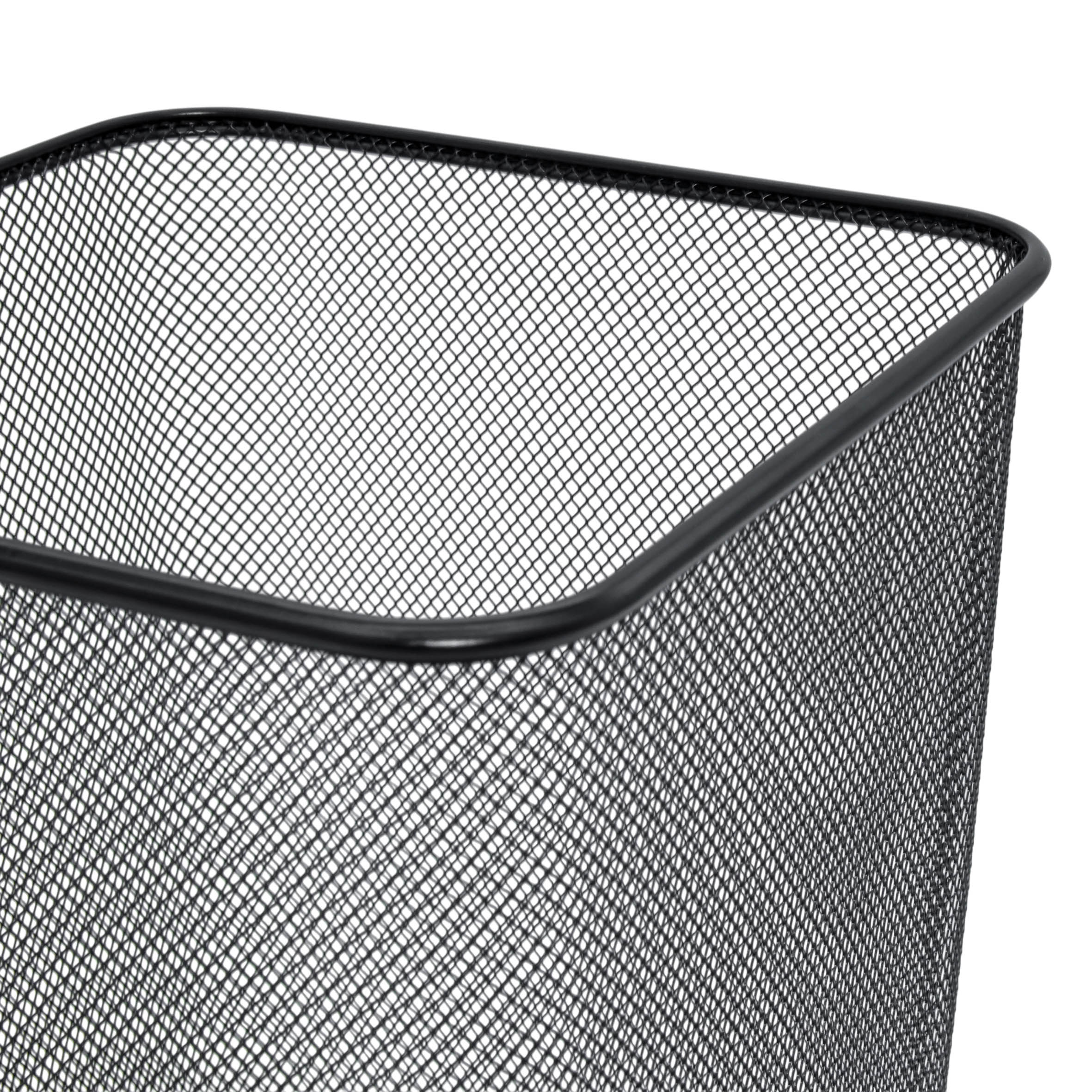 Metall Papierkorb eckig schwarz 30 x 25 cm - 16 Liter - Büro Mülleimer aus Drahtgeflecht rostbeständig