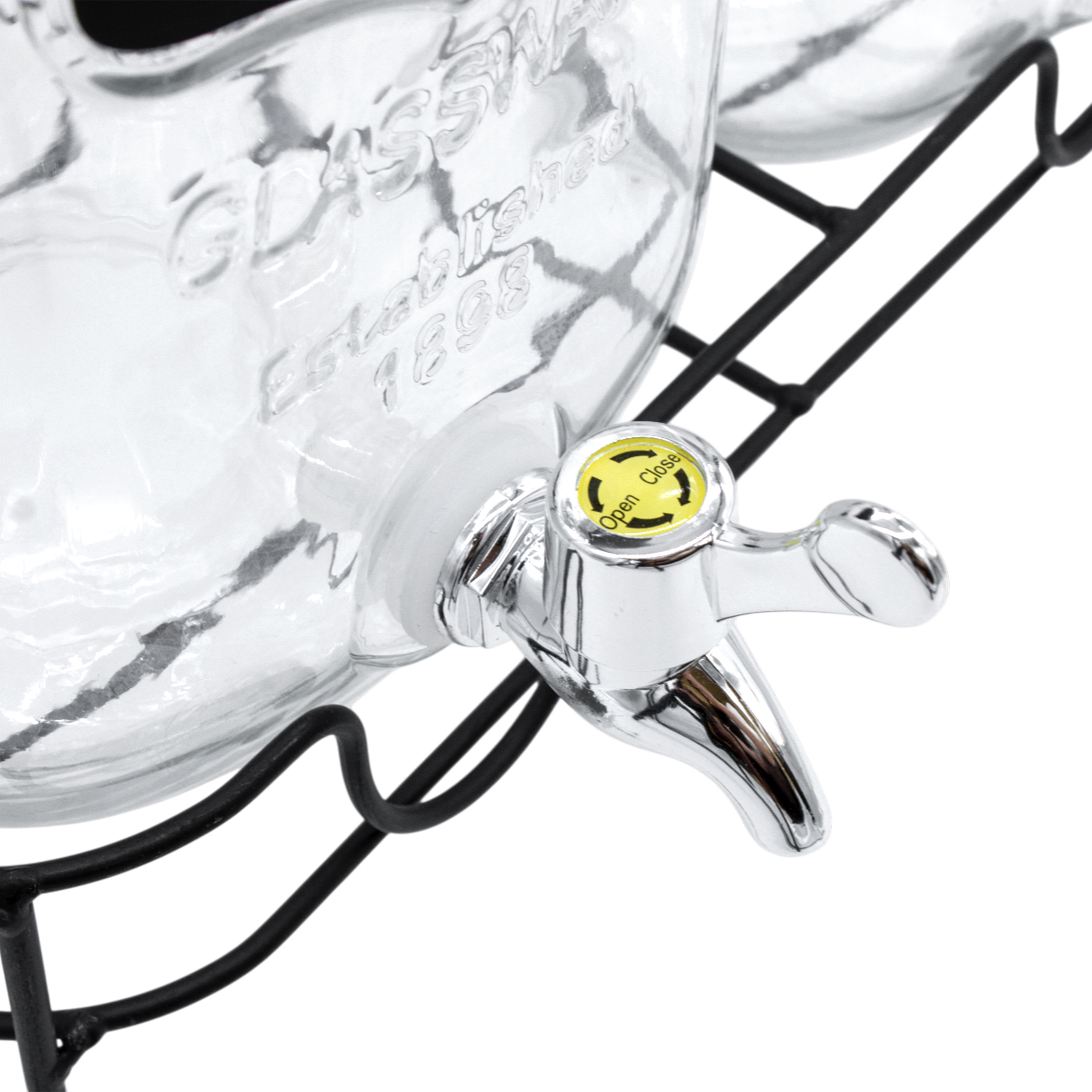 Glas Getränkespender mit Zapfhahn - 2er Set / je 4 Liter - Wasser Spender mit Beschriftungsfeld