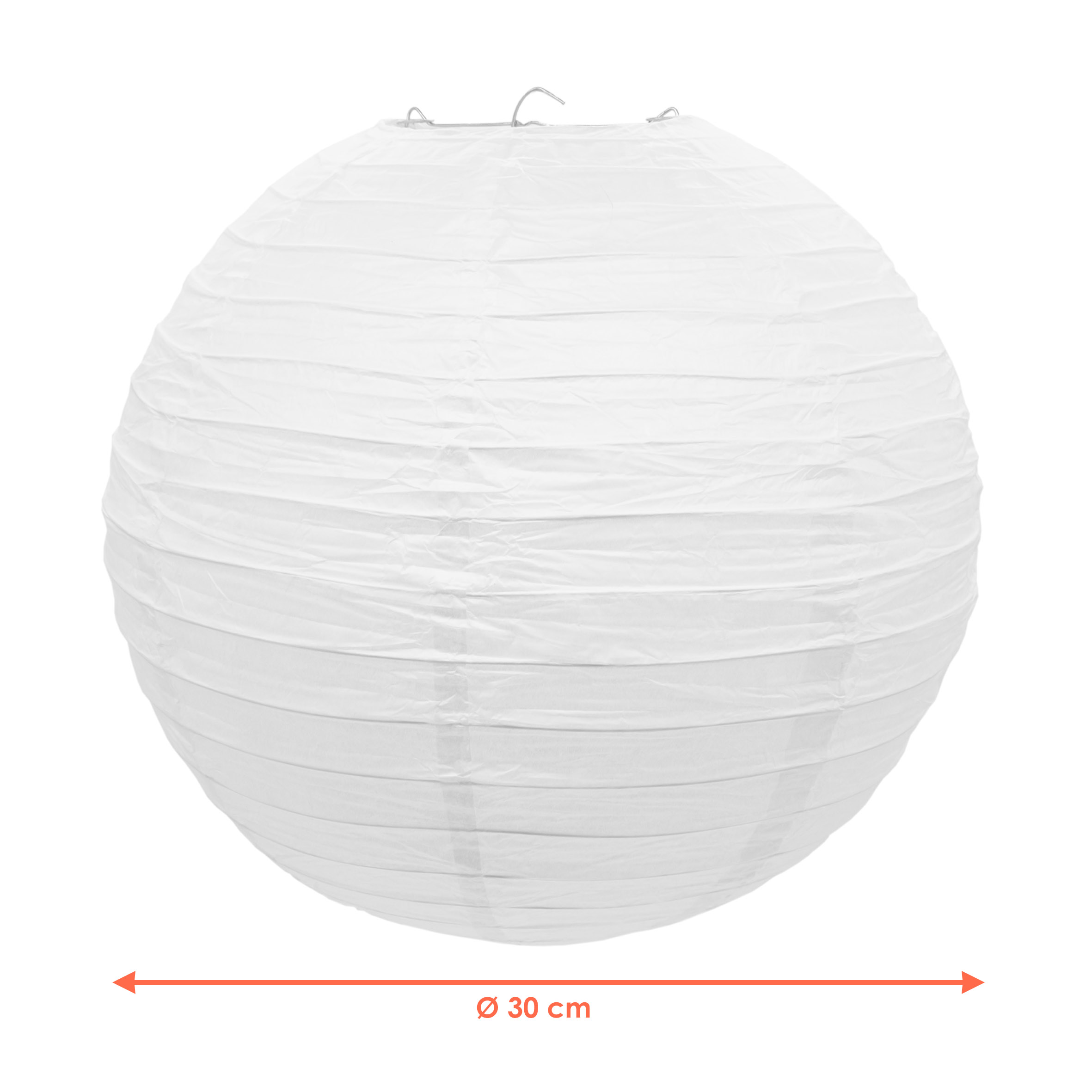 Papier Lampion in weiß zum Hängen - 2er Set / Ø 30 cm - Deko Papierlaterne im Bamboo Style