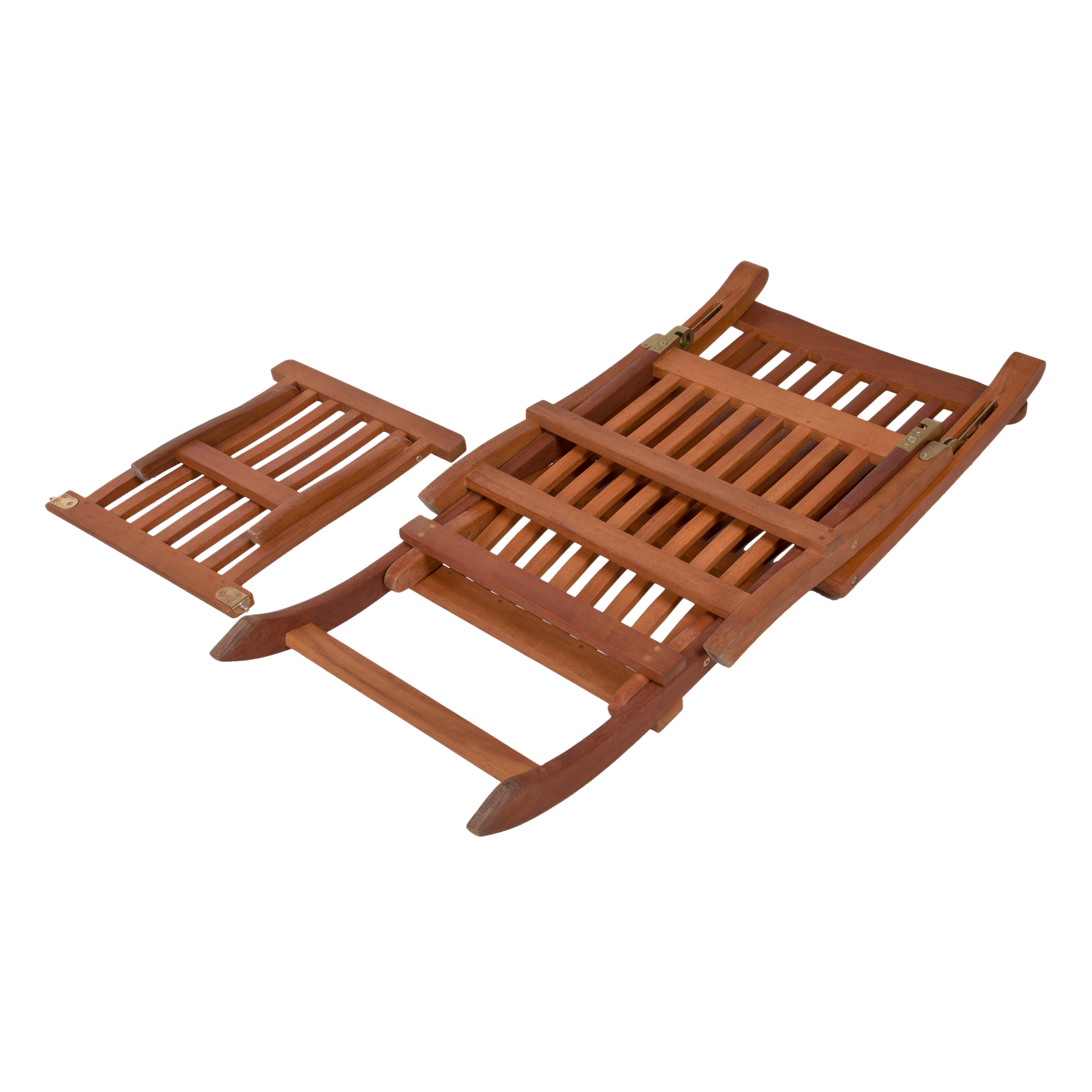 Eukalyptus Deckchair mehrfach verstellbar - 163 x 56 cm - Holz Gartenliege mit Fußteil klappbar