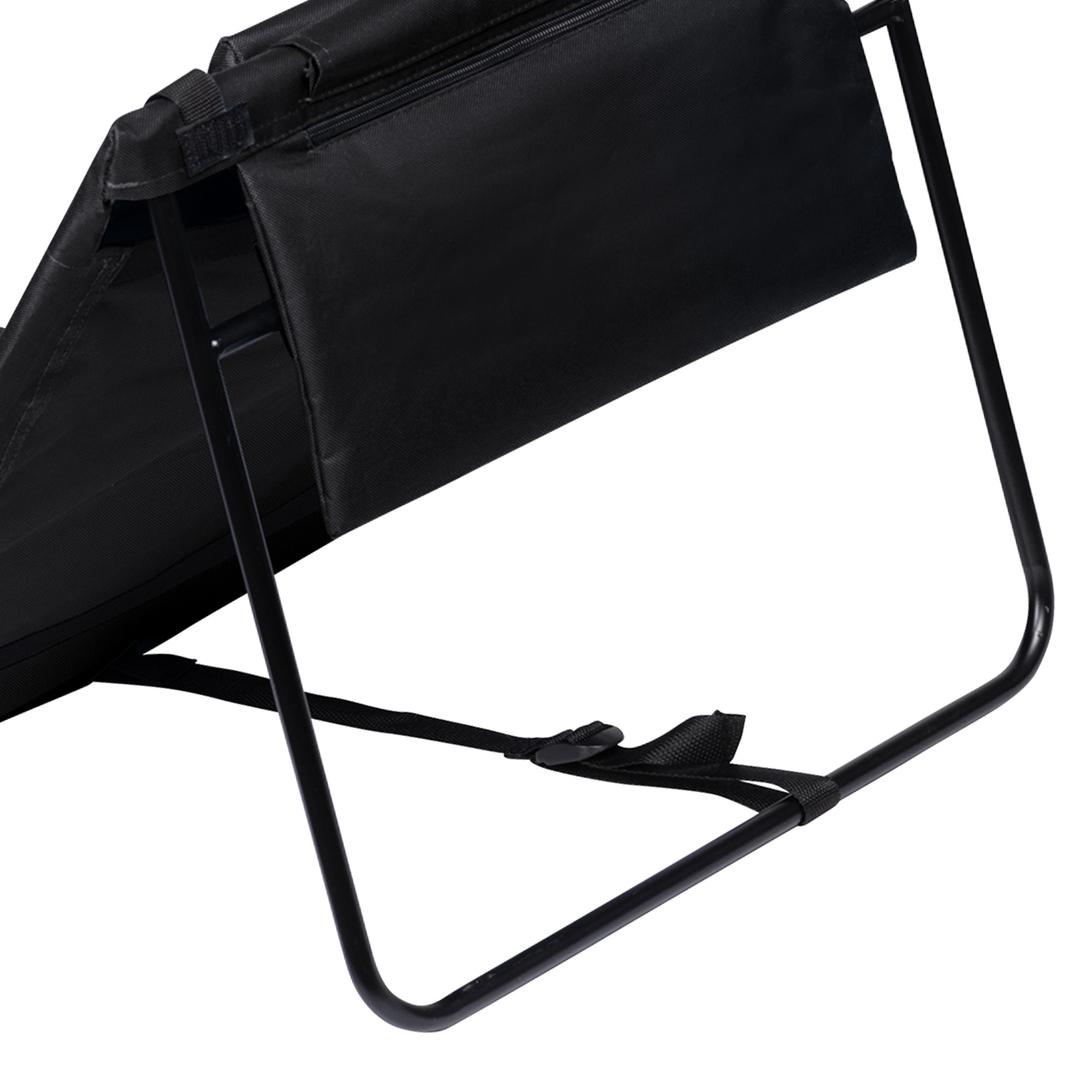 Strandmatte 2er Set klappbar mit verstellbarer Rückenlehne - schwarz - Liegematte faltbar 145 x 48 cm mit Kopfkissen
