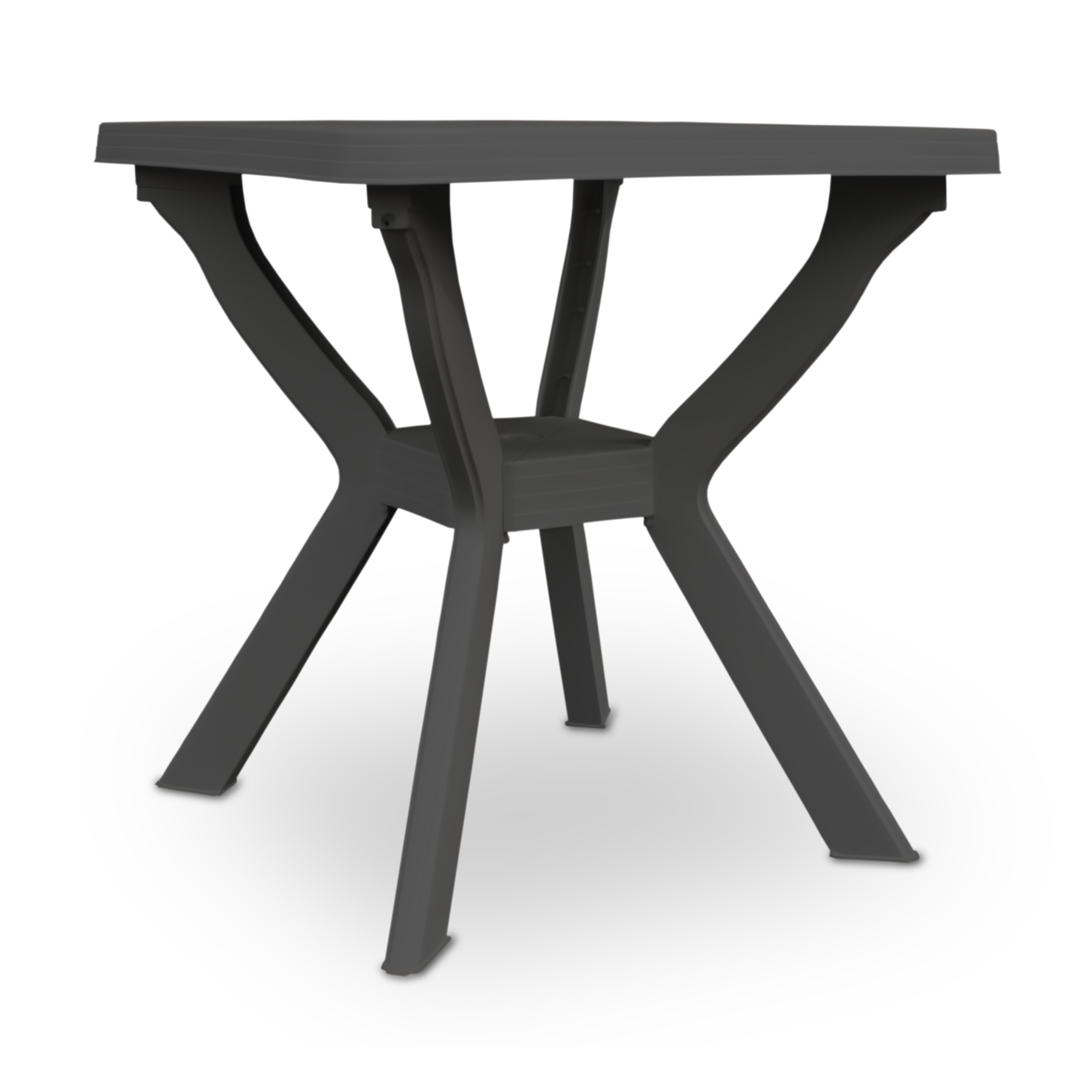 Kunststoff Gartentisch quadratisch 70 cm - anthrazit - Campingtisch im klassischen Design