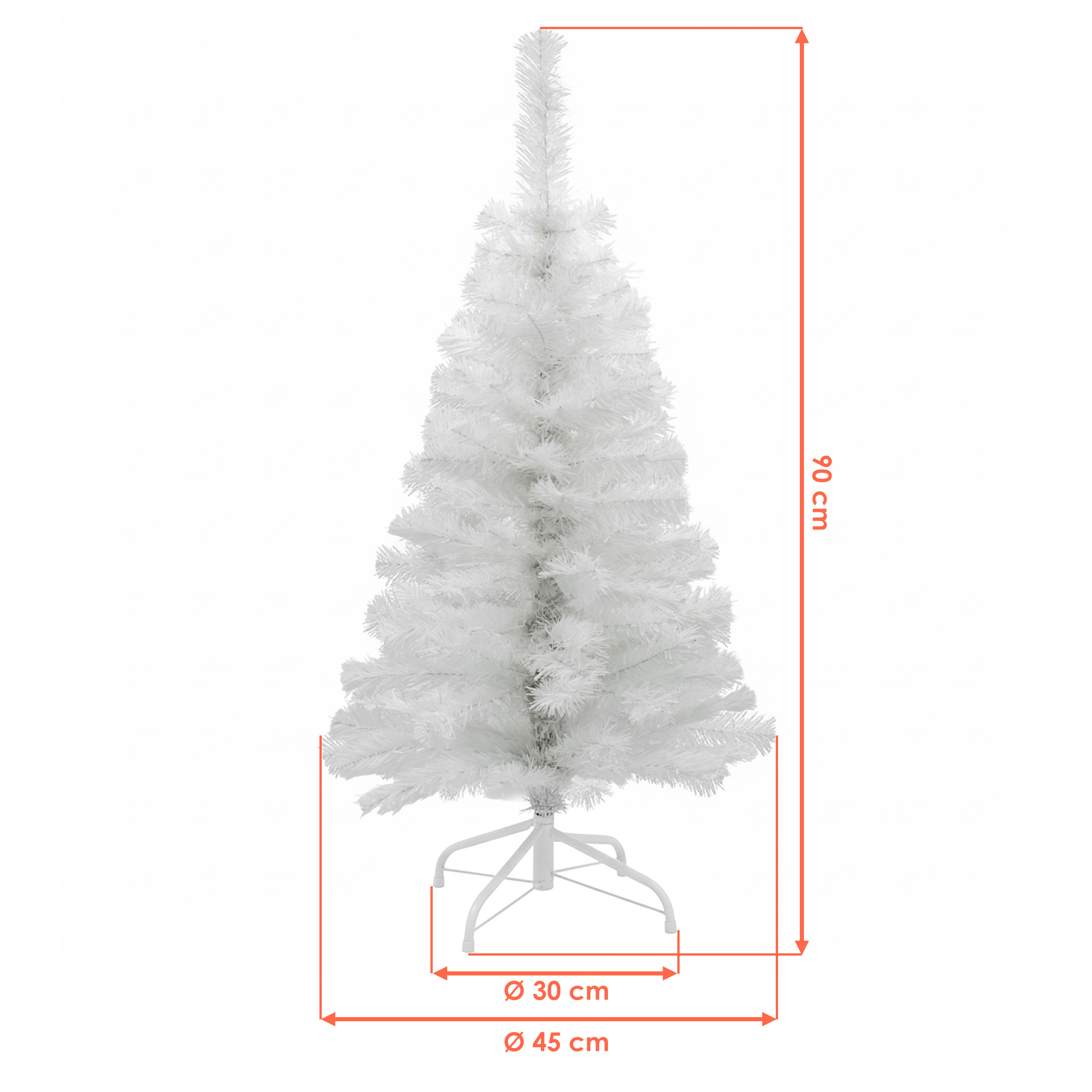 Künstlicher Weihnachtsbaum - 3 Farben und 4 Größen - Kunst Tannenbaum mit Baum-Ständer