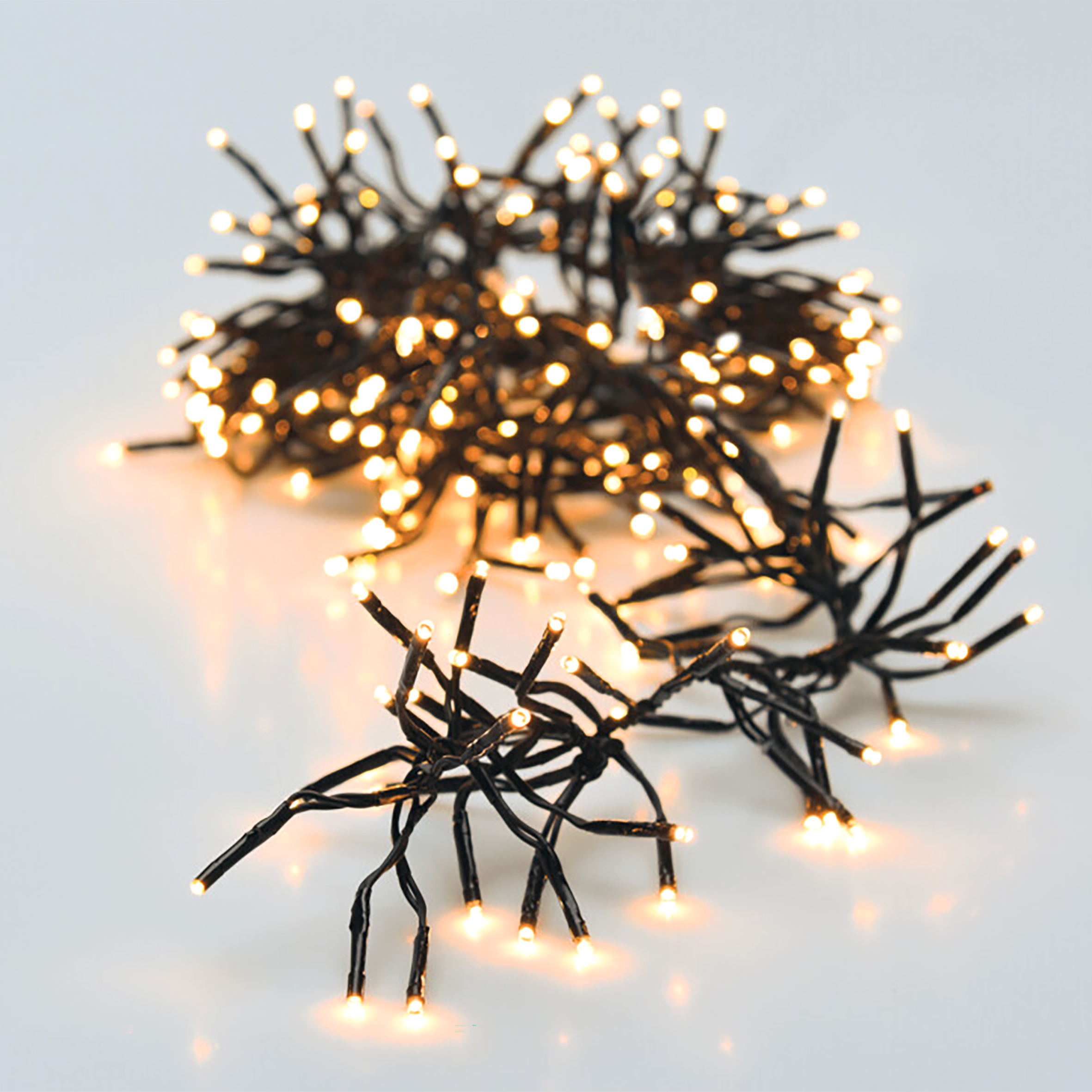 LED Lichterkette warm weiß mit 8 Leuchtfunktionen - 192 LED - Weihnachts Beleuchtung mit Timer Batterie betrieben