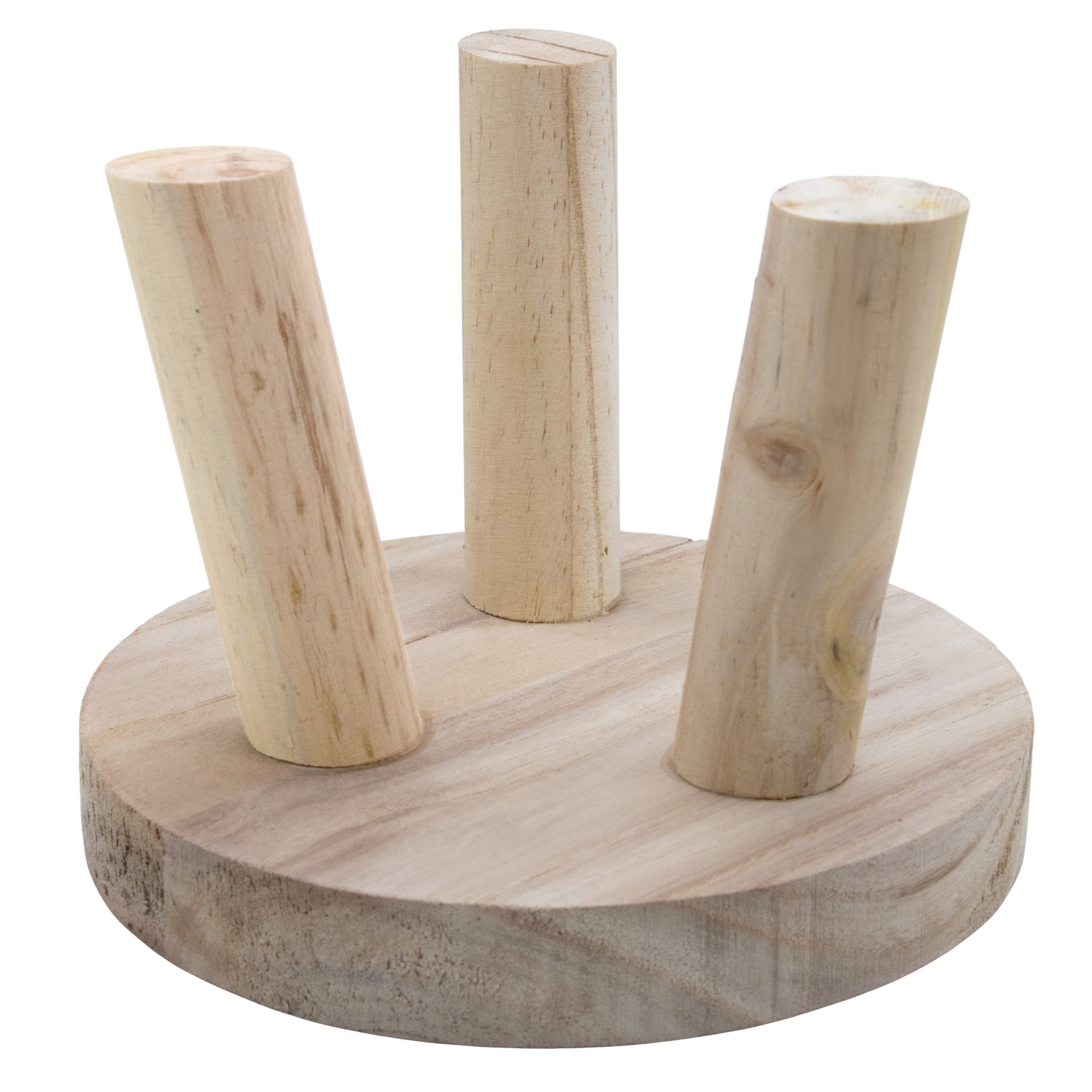 Holz Blumenhocker mit 3 Beinen - Ø 20 cm - Deko Hocker rund naturbelassen