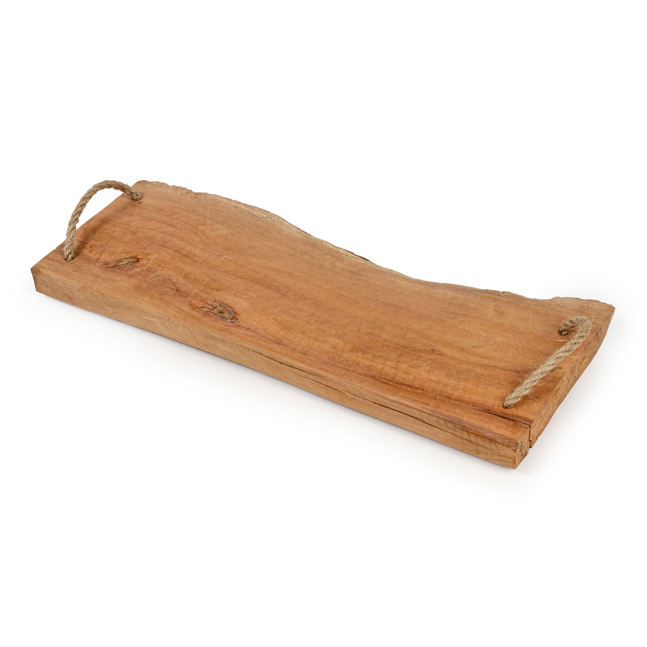Massivholz Servierplatte 50x20 cm mit 2 Tragegriffen - Holz Servierbrett Serviertablett