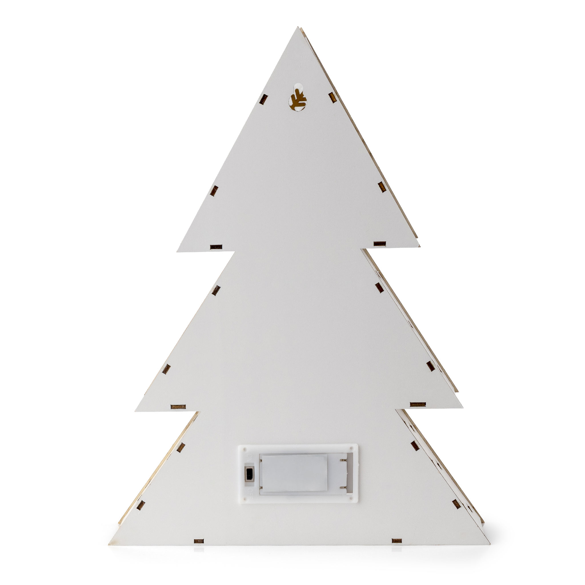 LED Tisch Aufsteller aus Holz 30 cm - 4 Motive wählbar - Weihnachts Deko Stern oder Tanne mit Weihnachts Motiven warm weiß beleuchtet