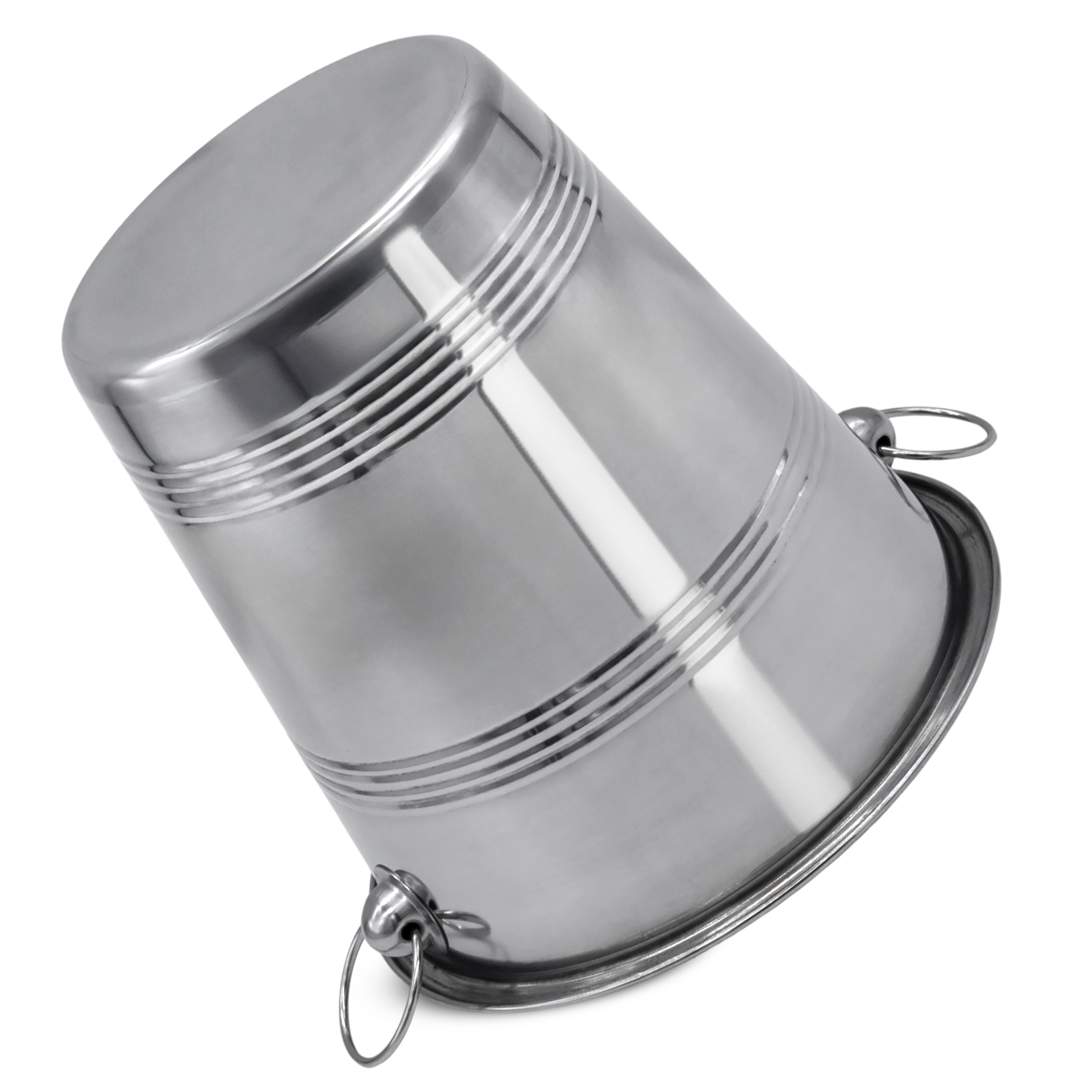 Edelstahl Sektkühler - ca.20,5 cm - Flaschen Kühler mit Rillen Design