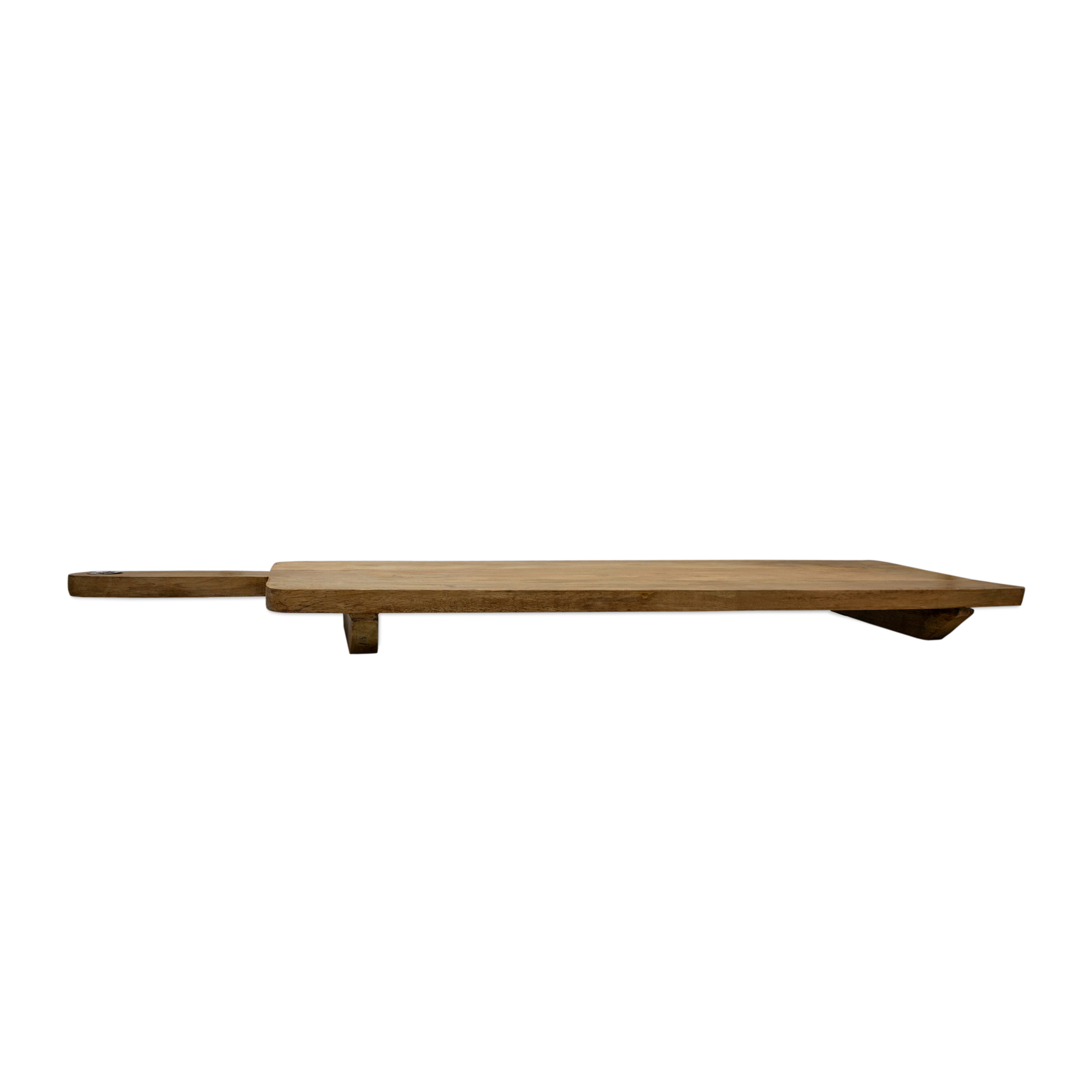 XXL Mango Servierbrett natur mit Griff - 100 x 30 cm - Holz Tapas Brett groß mit Standfuß