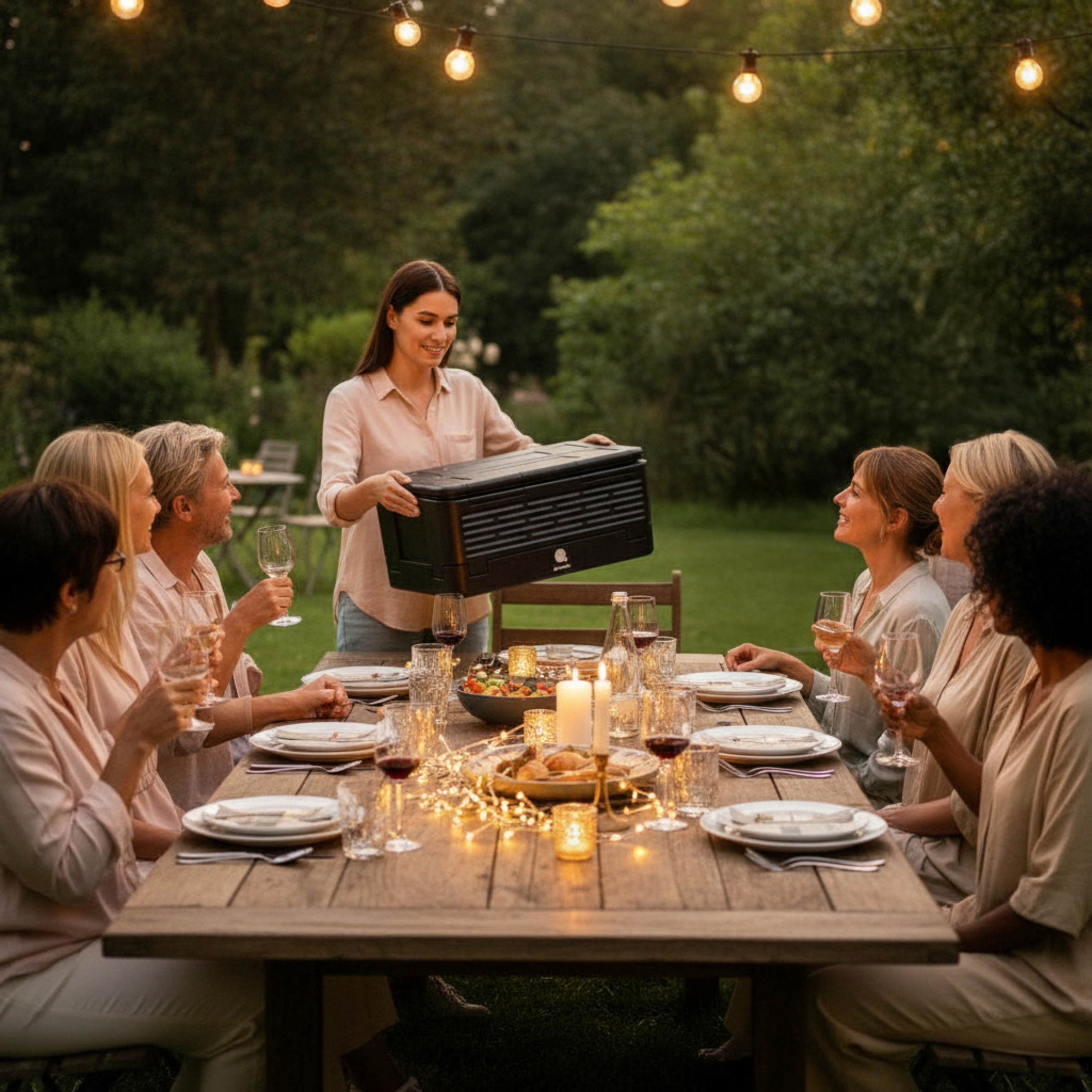 Thermobox faltbar schwarz zum Warmhalten und Kühlen - 42 L - Warmhaltebox für Essen klappbar 60 x 41 cm
