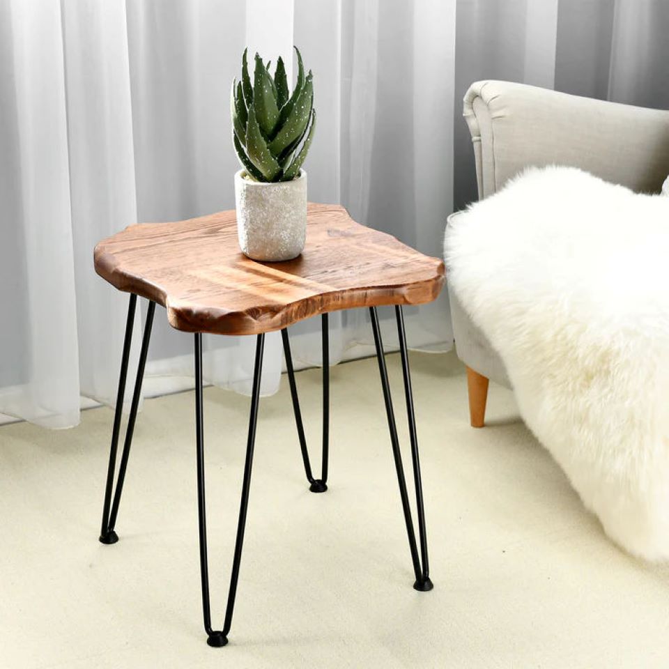Massivholz Beistelltisch aus Kiefernholz 45 cm - rund oder eckig