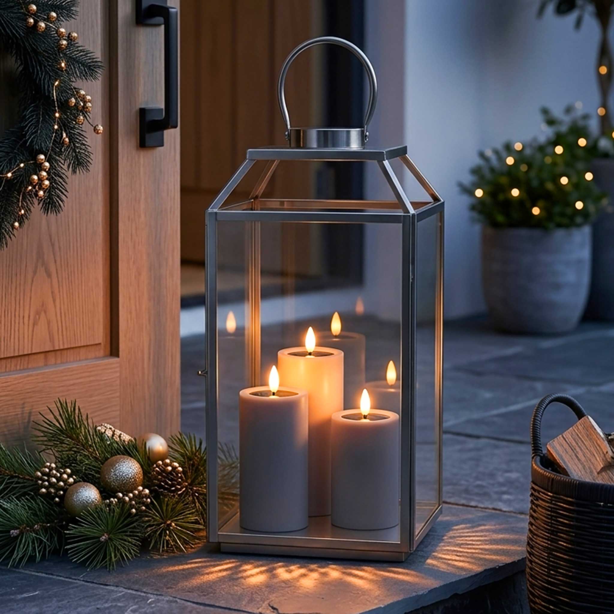 Solar LED Stumpenkerzen mit Flammen Effekt 3er Set - 15 / 12 / 10 cm - Künstliche Kerze warm weiß für Außen mit Flackereffekt