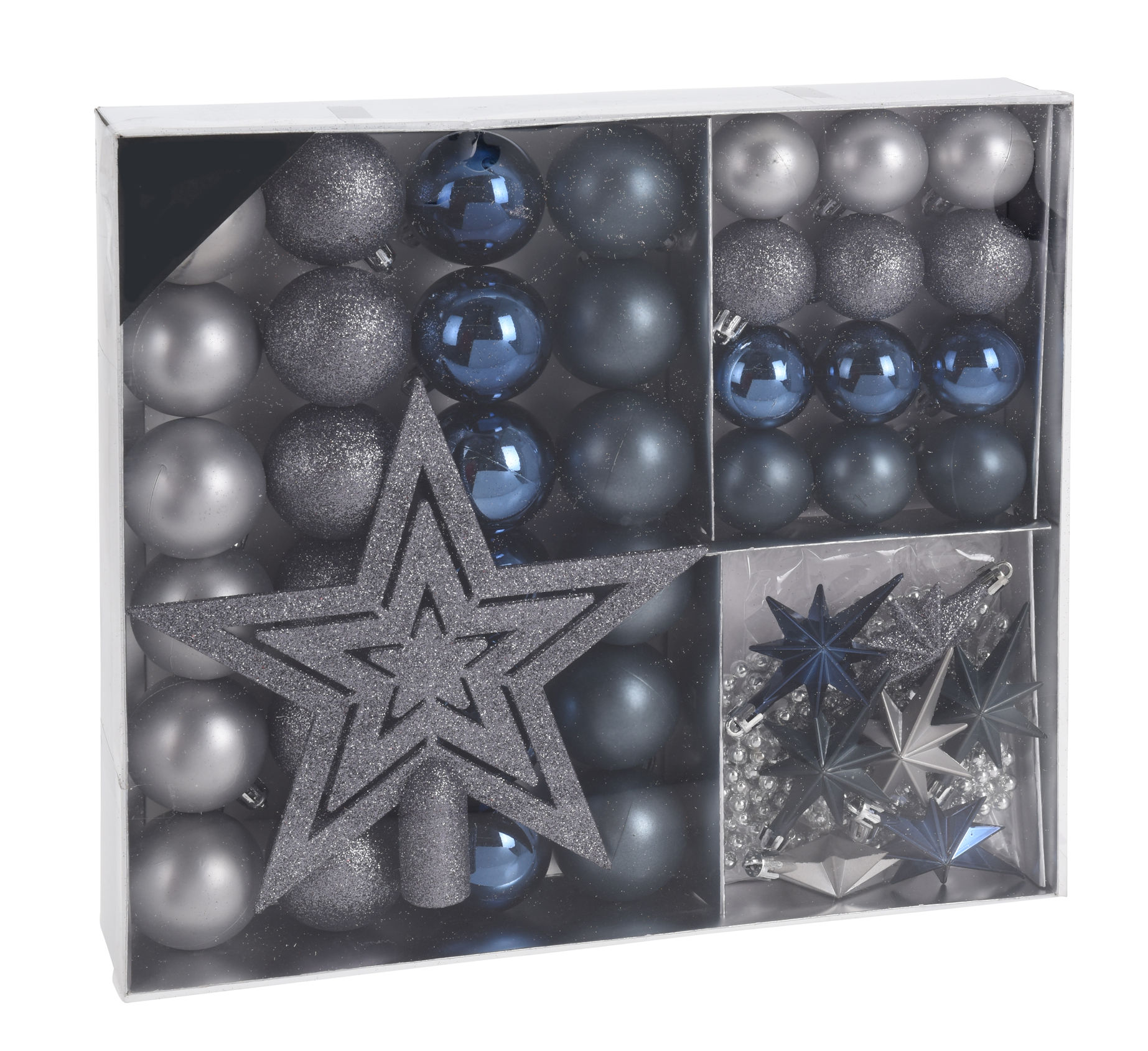 Kunststoff Christbaumschmuck 45 Teile Set - in 10 Farben - Shatterproof Weihnachtskugeln bruchsicher