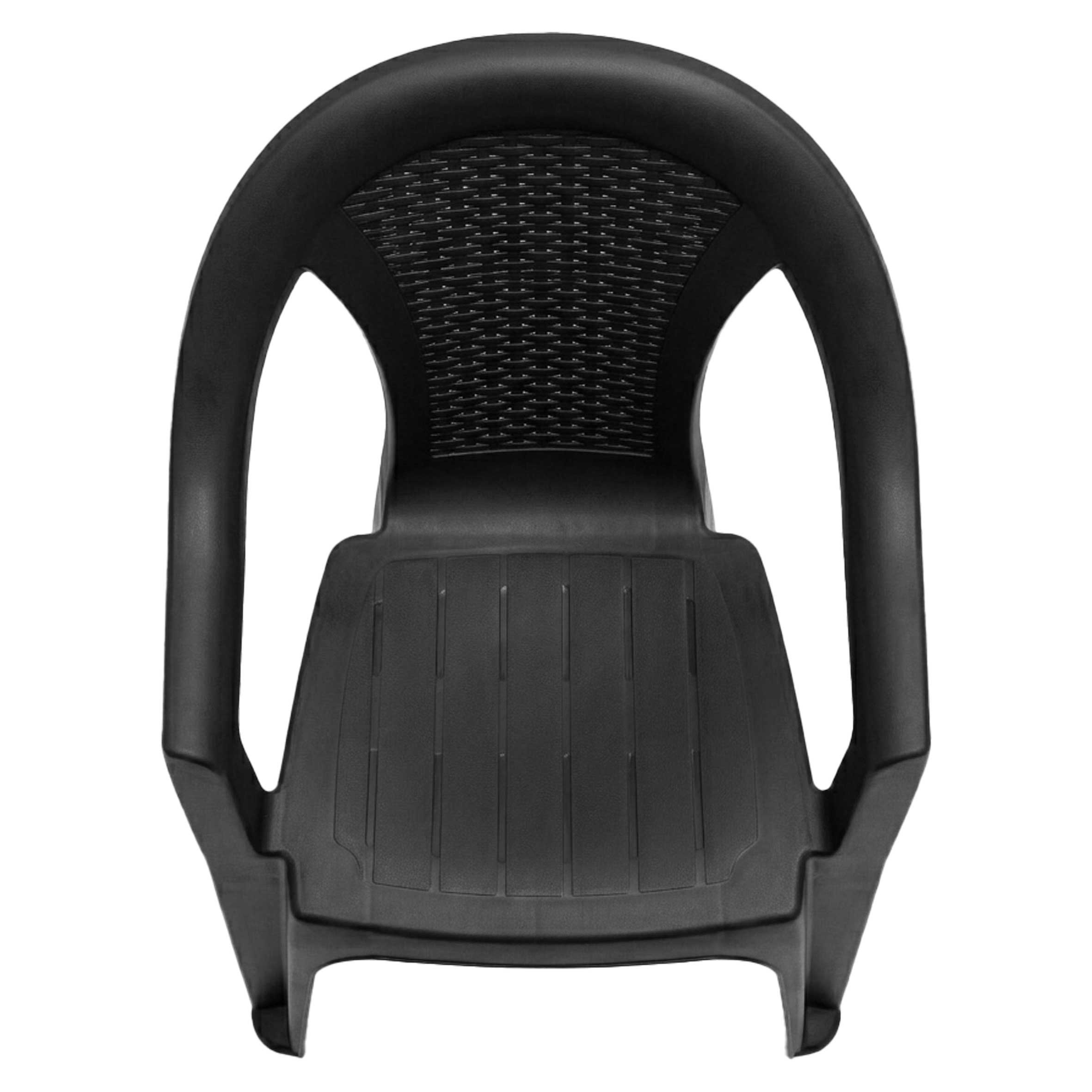 Gartenstuhl anthrazit in Rattan Optik ca. 82 cm x 55 cm x 52 cm - 1er oder 4er Set