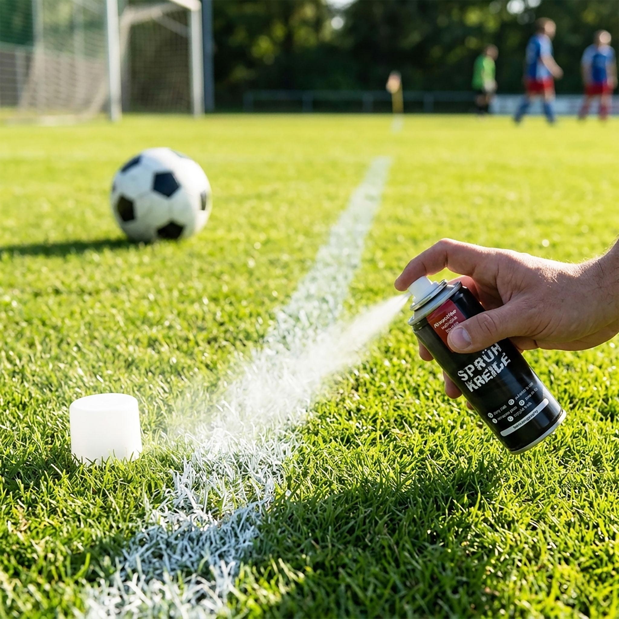 Sprühkreide weiß wasserlöslich 100 ml Dose - 6er Set - Kreide Markierungsspray für Beton, Glas, Rasen & Außenflächen