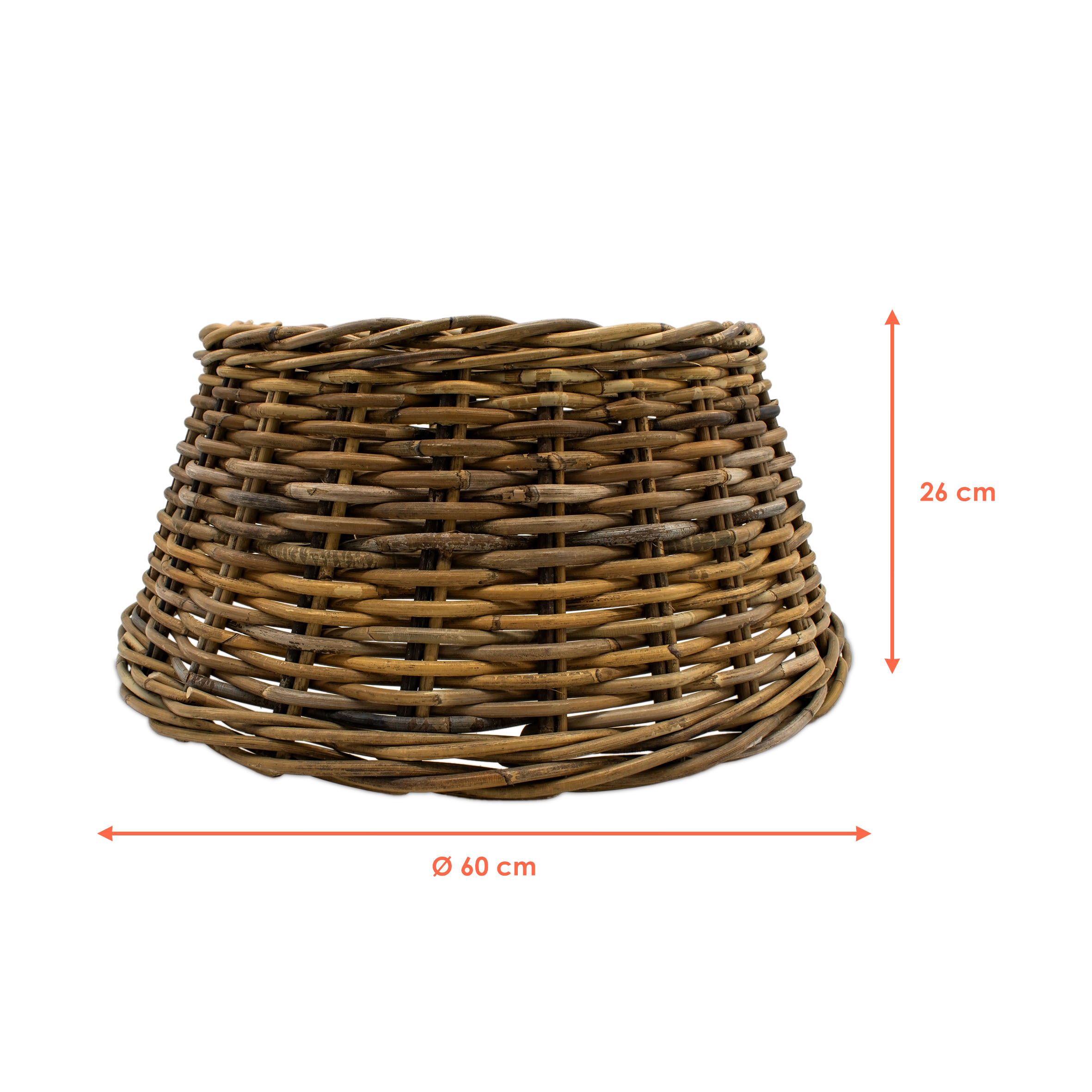 Rattan Weihnachtsbaumrock aus Weide 60 cm - 5 Farben wählbar - Abdeckung für den Christbaum Ständer
