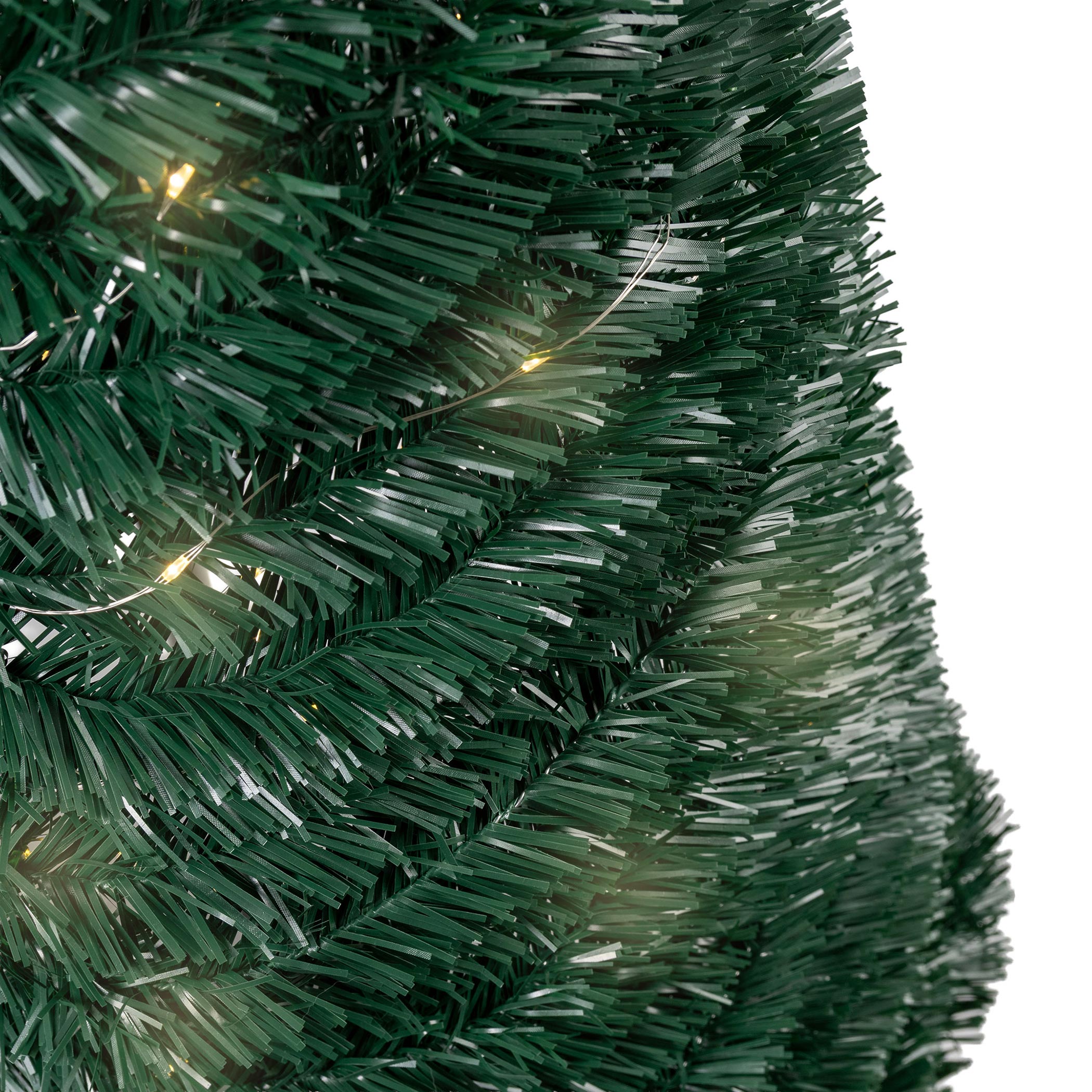 Spiral Weihnachtsbaum 150 cm mit 120 LED und Stern Spitze - grün oder silber - Künstlicher Tannenbaum warm weiß beleuchtet für Außen und Innen