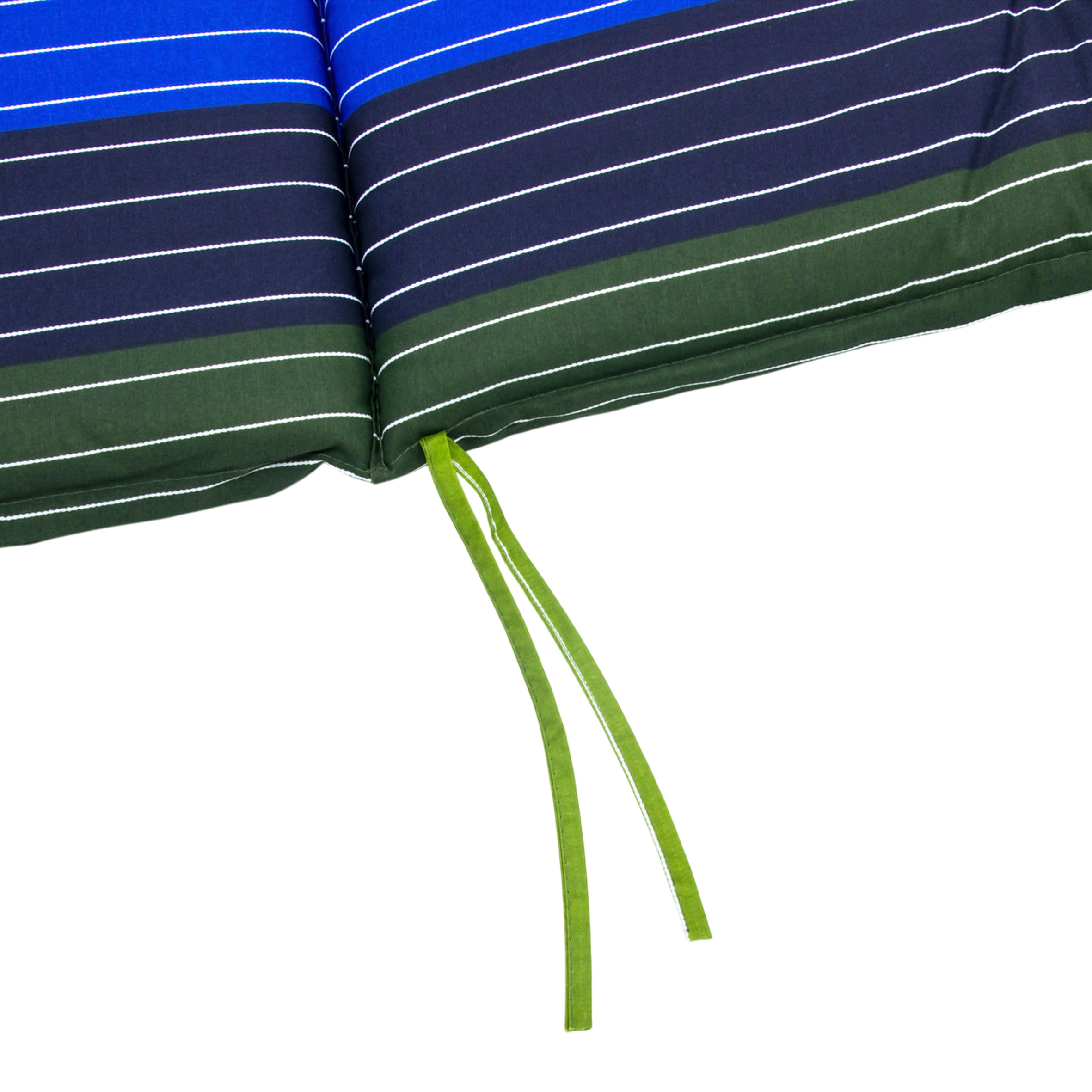 Universal Niedriglehner Polster Auflage 100 x 50 cm - Rügen - Gartenstuhl Kissen grün-blau gestreift