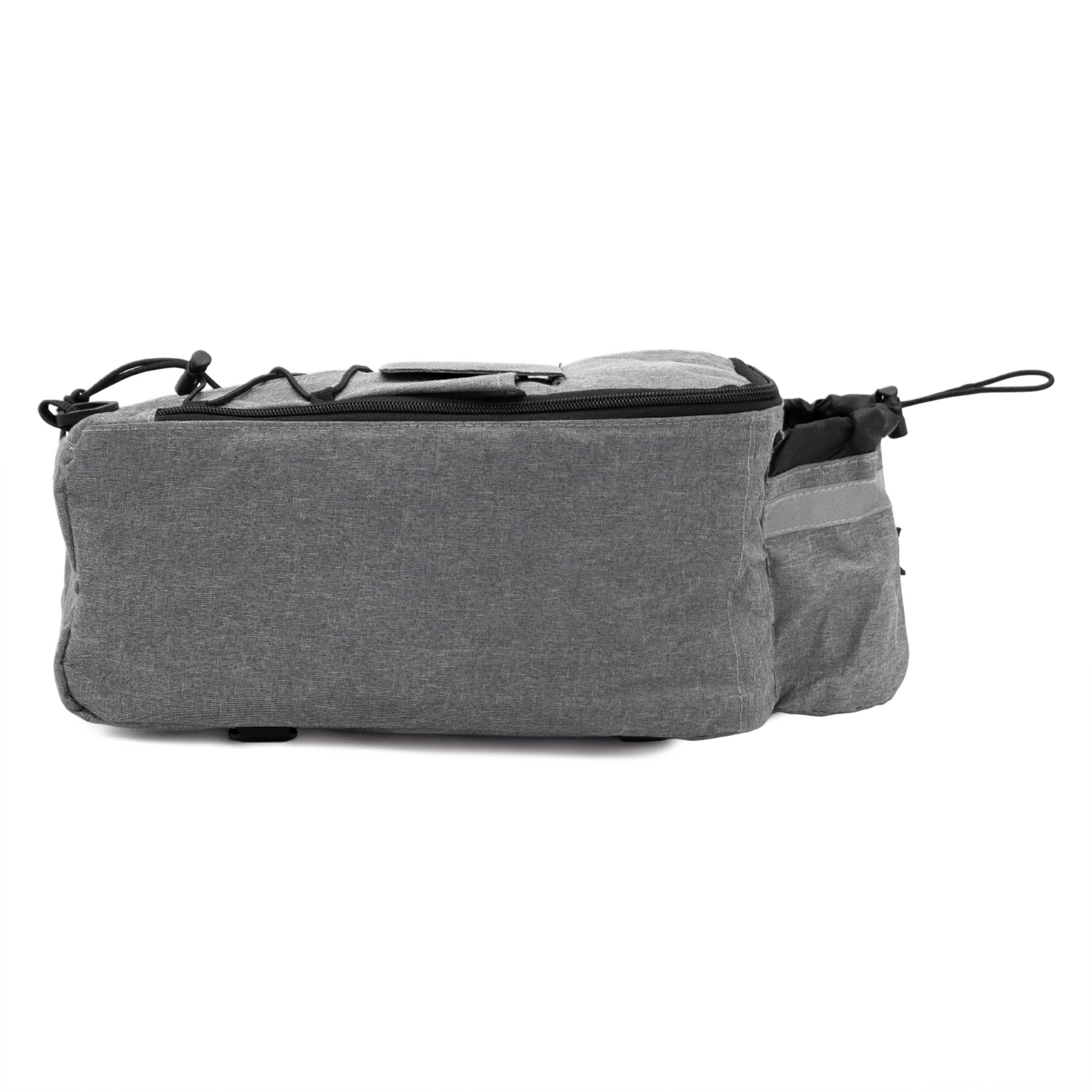 2in1 Fahrrad Kühltasche grau für Gepäckträger und zum Umhängen - 10 L - Isolier Fahrradtasche 40 x 18 cm reflektierend mit Klettgurt