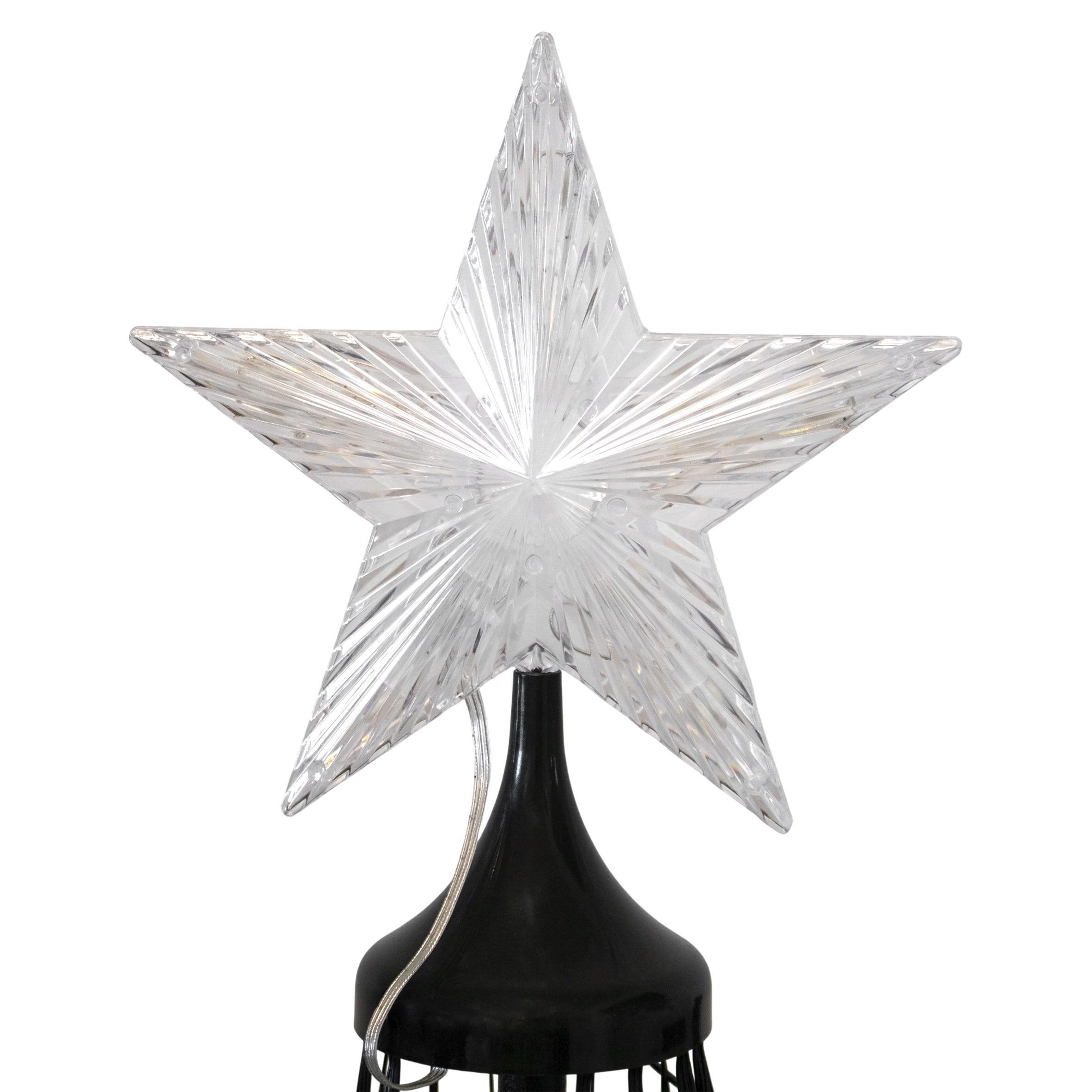 Lichterbaum mit Stern Spitze 150 cm für Außen mit Fernbedienung und Timer - 154 LED - Metall Weihnachtsbaum in schwarz multicolor - Farbe per Fernbedienung wählbar