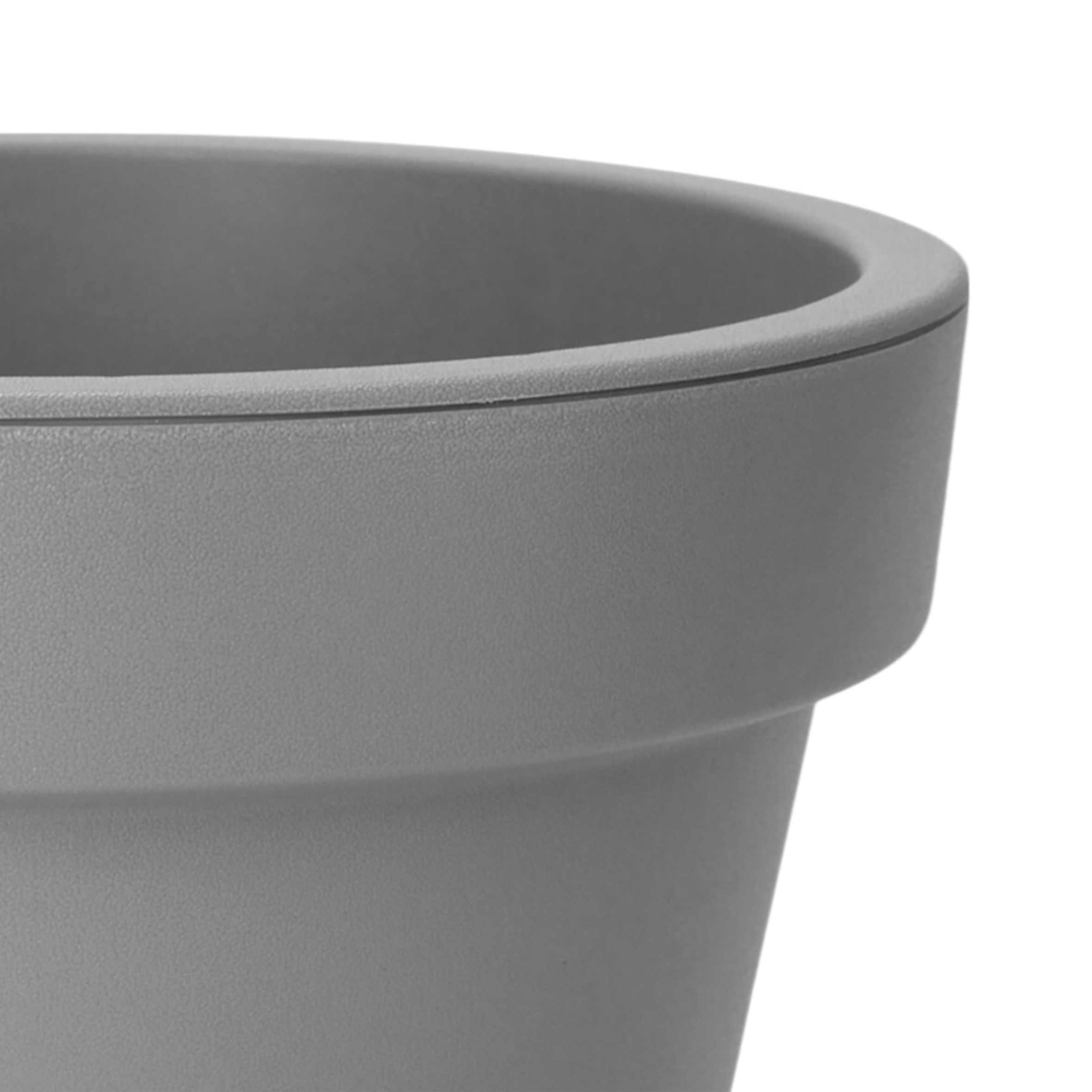 Kunststoff Pflanzkübel XS rund Ø 25 cm - hellgrau - Blumenkübel klein für Außen und Innen