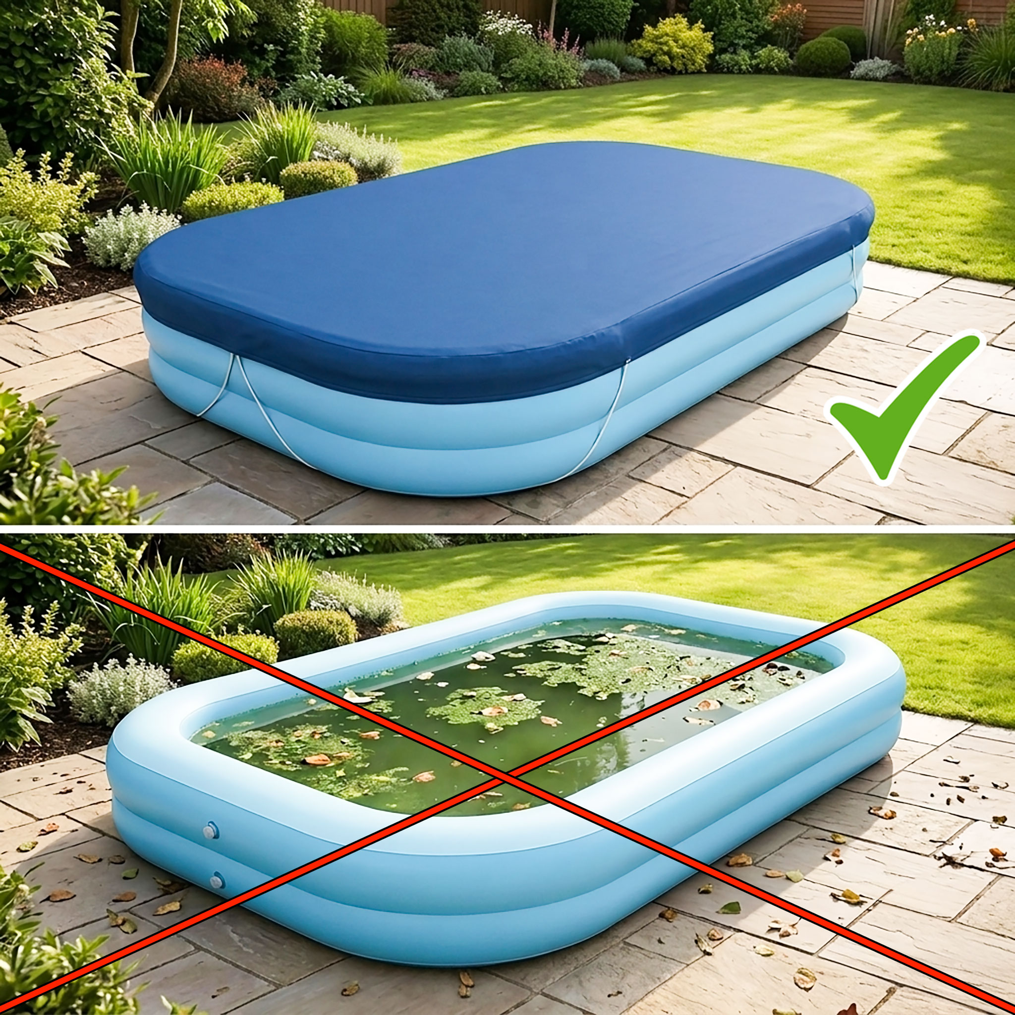 Bestway 58108 Flowclear PE-Abdeckplane - 340 x 230 cm - Schutzplane rechteckig für 305 x 183 cm Family Pool