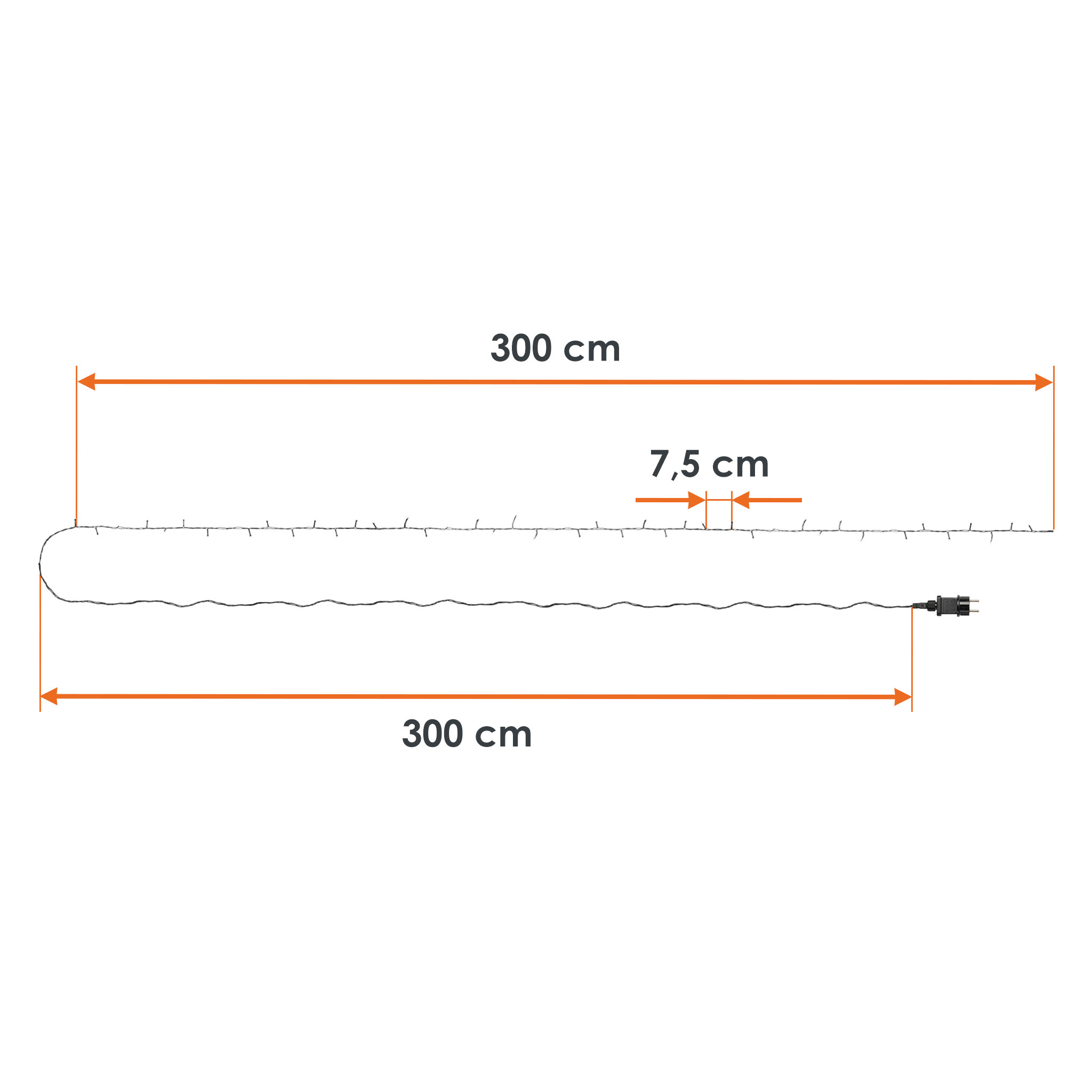Weihnachts Lichterkette 40 LED - (kalt) weiß mit Timer