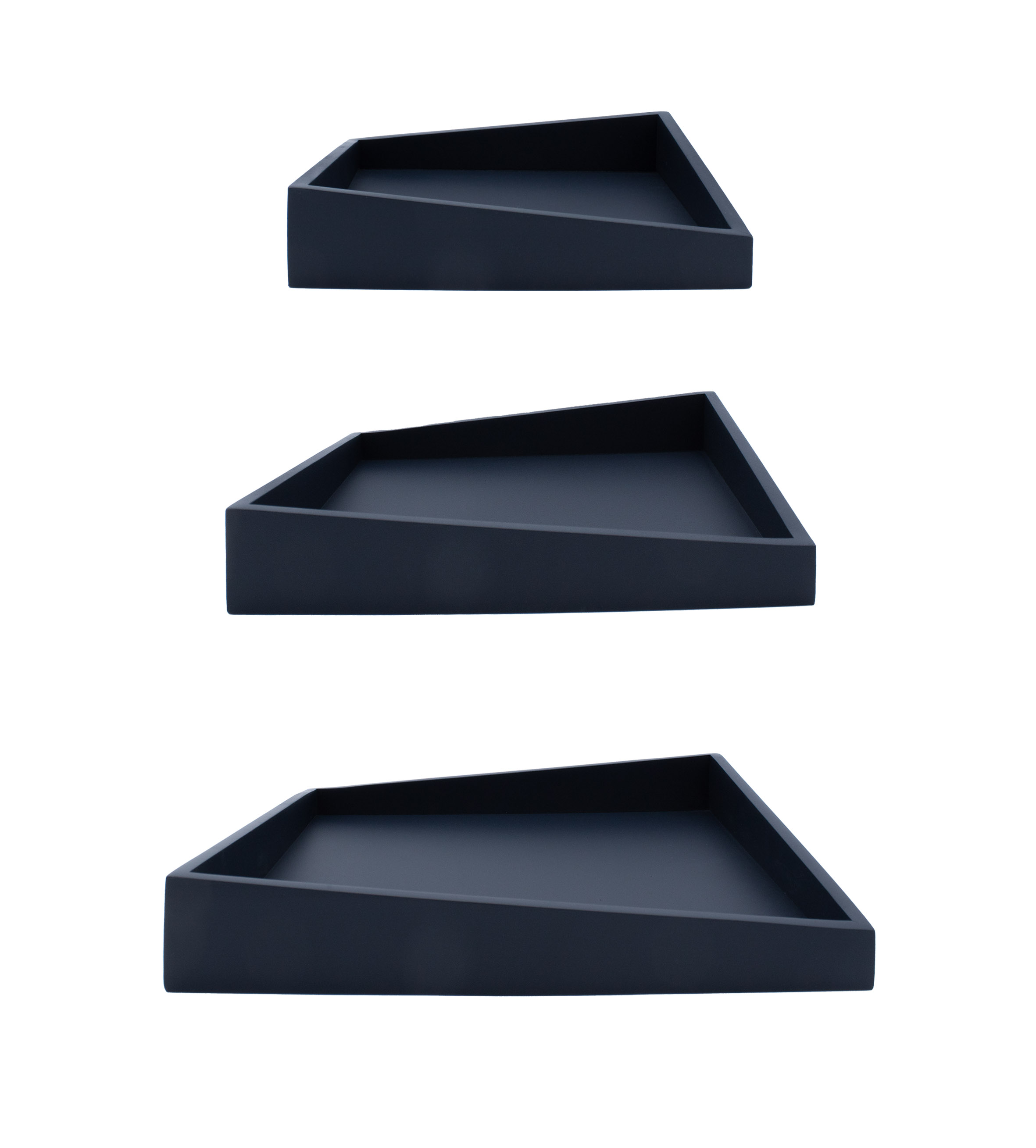 Deko Tablett 3er Set mit asymmetrischer Form - 30 / 25 / 20 cm
