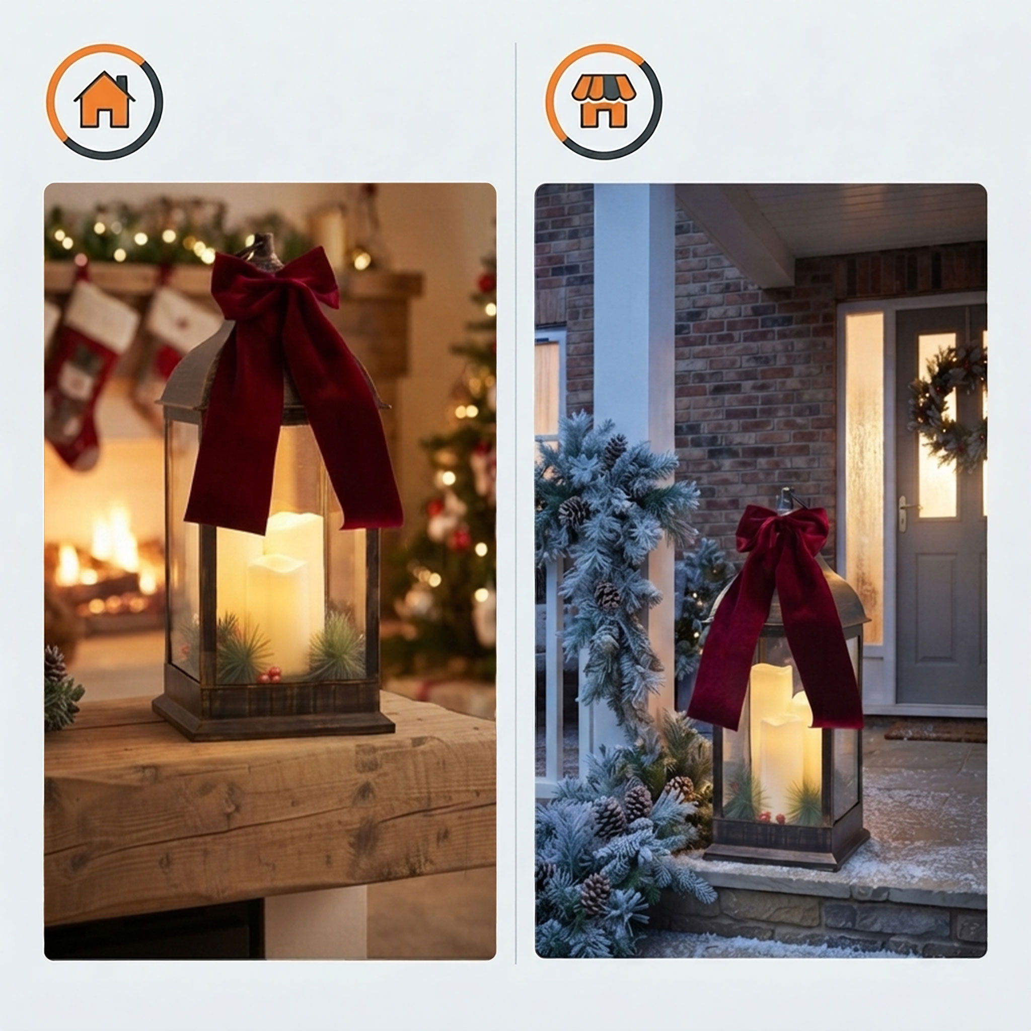 XXL Laterne antik bronze mit 3 LED Kerzen mit Timer Funktion für Außen - 60 x 23 cm - Kunststoff Windlicht warm weiß beleuchtet batteriebetrieben