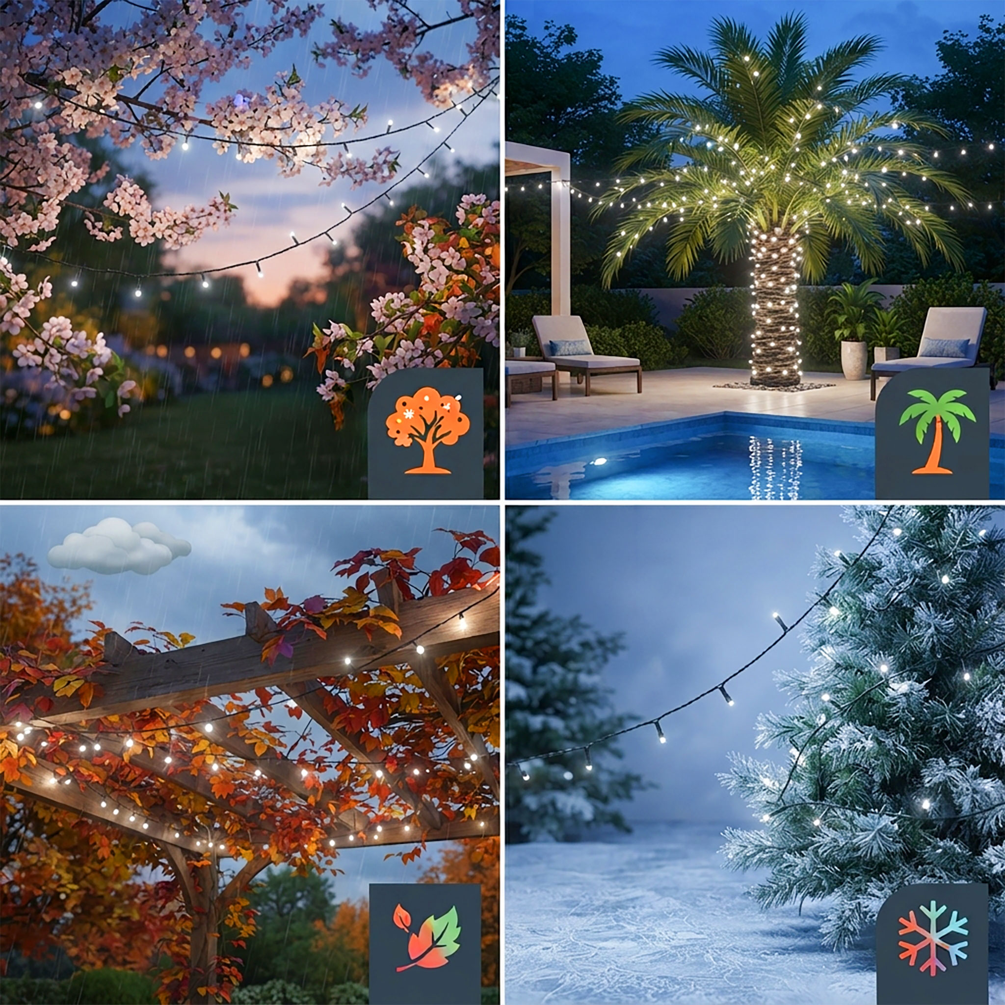 Weihnachts Lichterkette 40 - 720 LED - (kalt) weiß