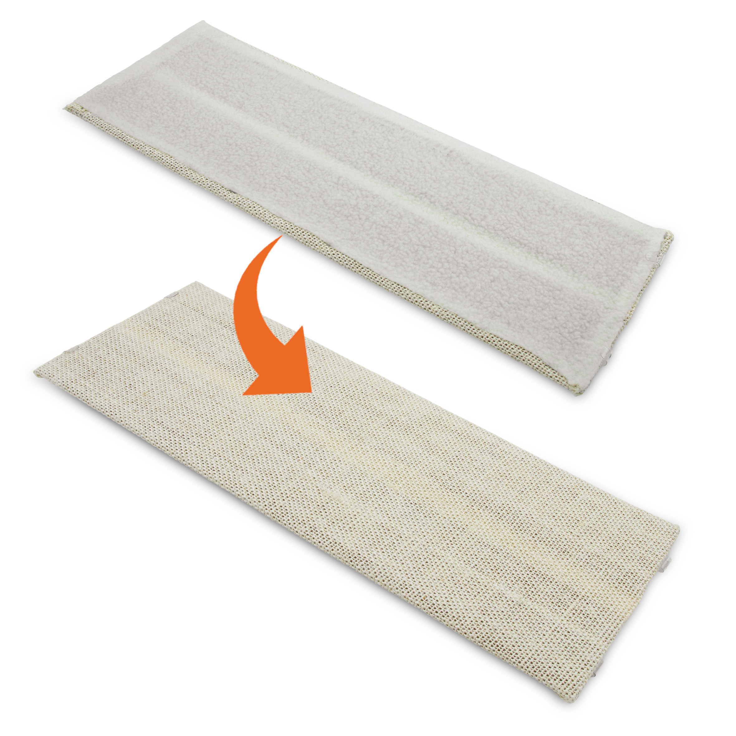 Katzen Kratzbrett mit 2 verschiedenen Seiten - 50 cm oder 80 cm / 1er oder 2er Pack - Sisal und Plüsch Kratzecke zum Legen oder Hängen