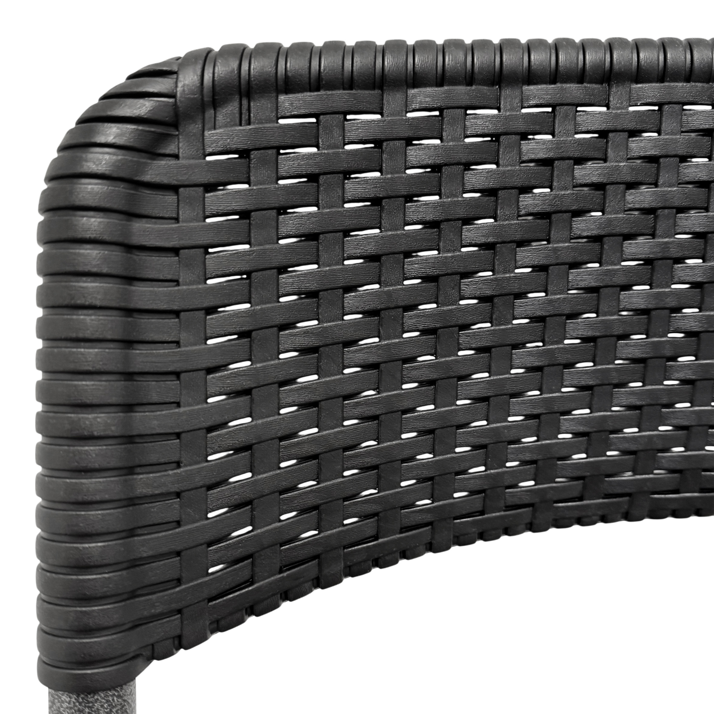 Klappstuhl im Rattan Design schwarz 4er Set - 82 x 46 cm - Gartenstuhl mit Rückenlehne klappbar in Flechtoptik