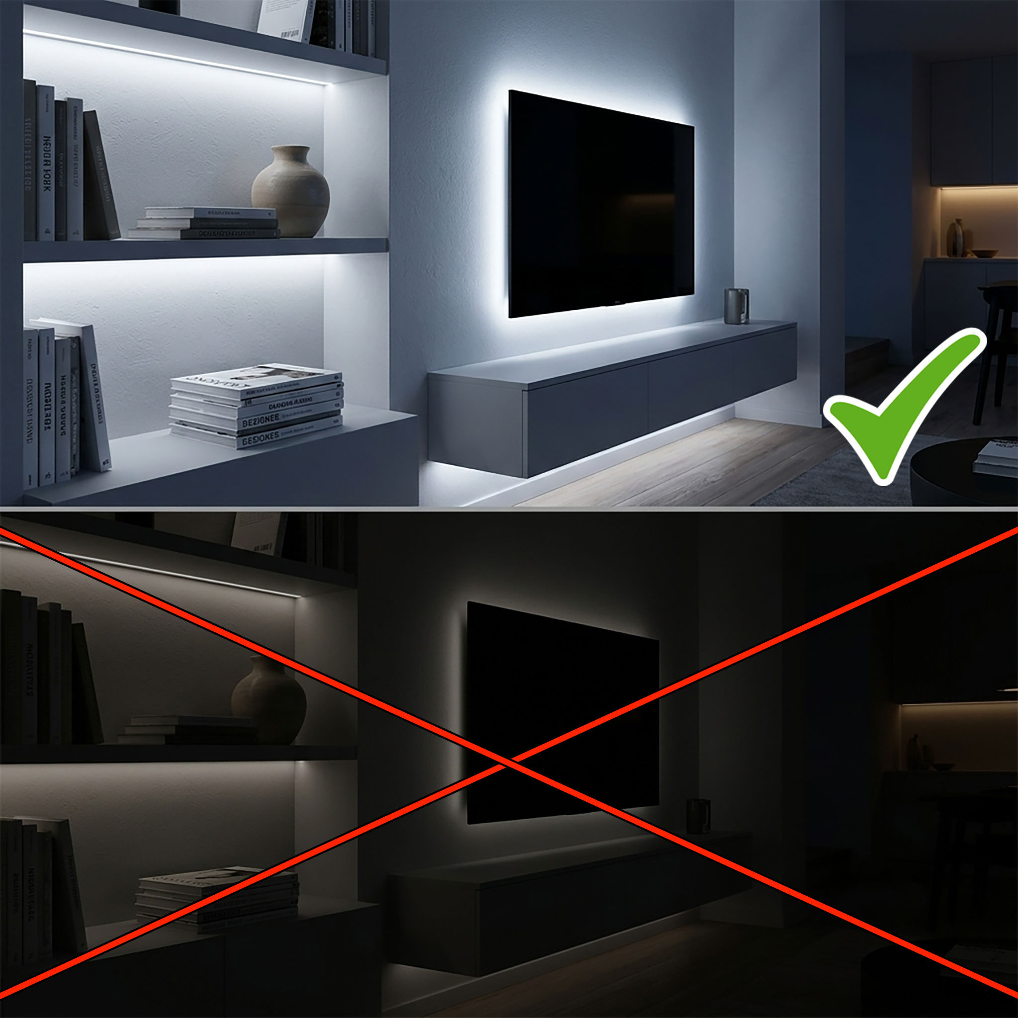 LED Stripe 1 Meter - 30 LED mit Batteriefach - Farbe: wählbar