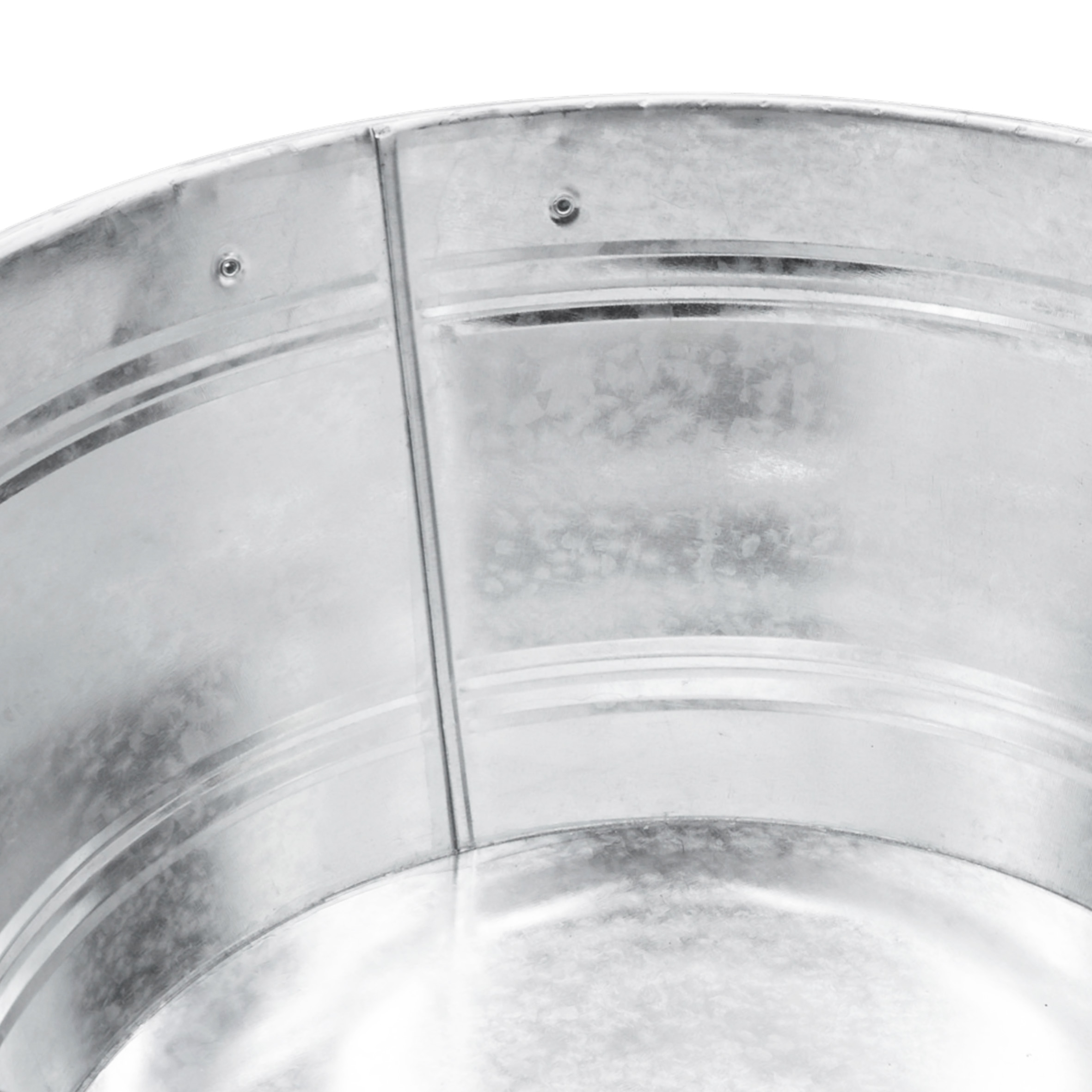 Zinkwanne 25 L mit Griffen aus Jutekordel - 45 x 22 cm - Metall Blumenschale rund silber verzinkt