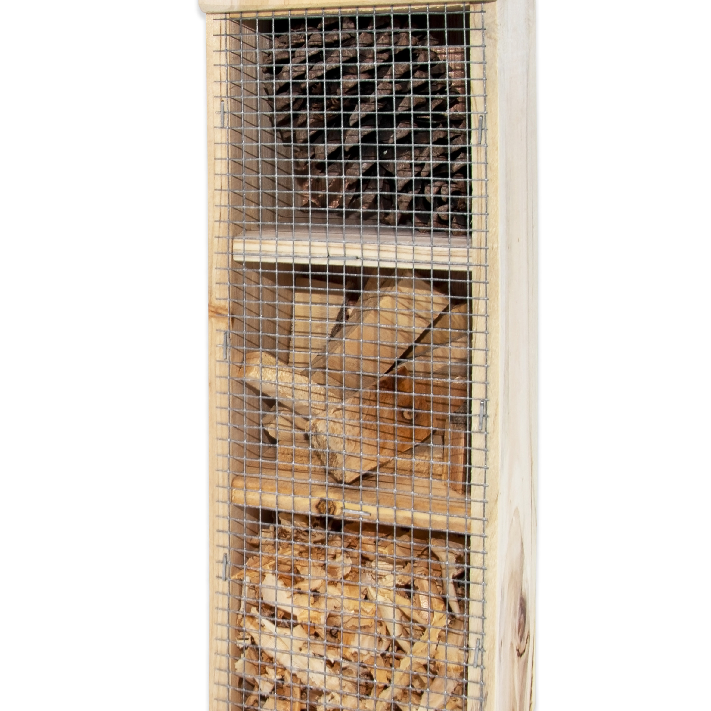 Insektenhotel mit Erdspieß - 79 cm - Insektenhaus aus Holz zum Aufstellen