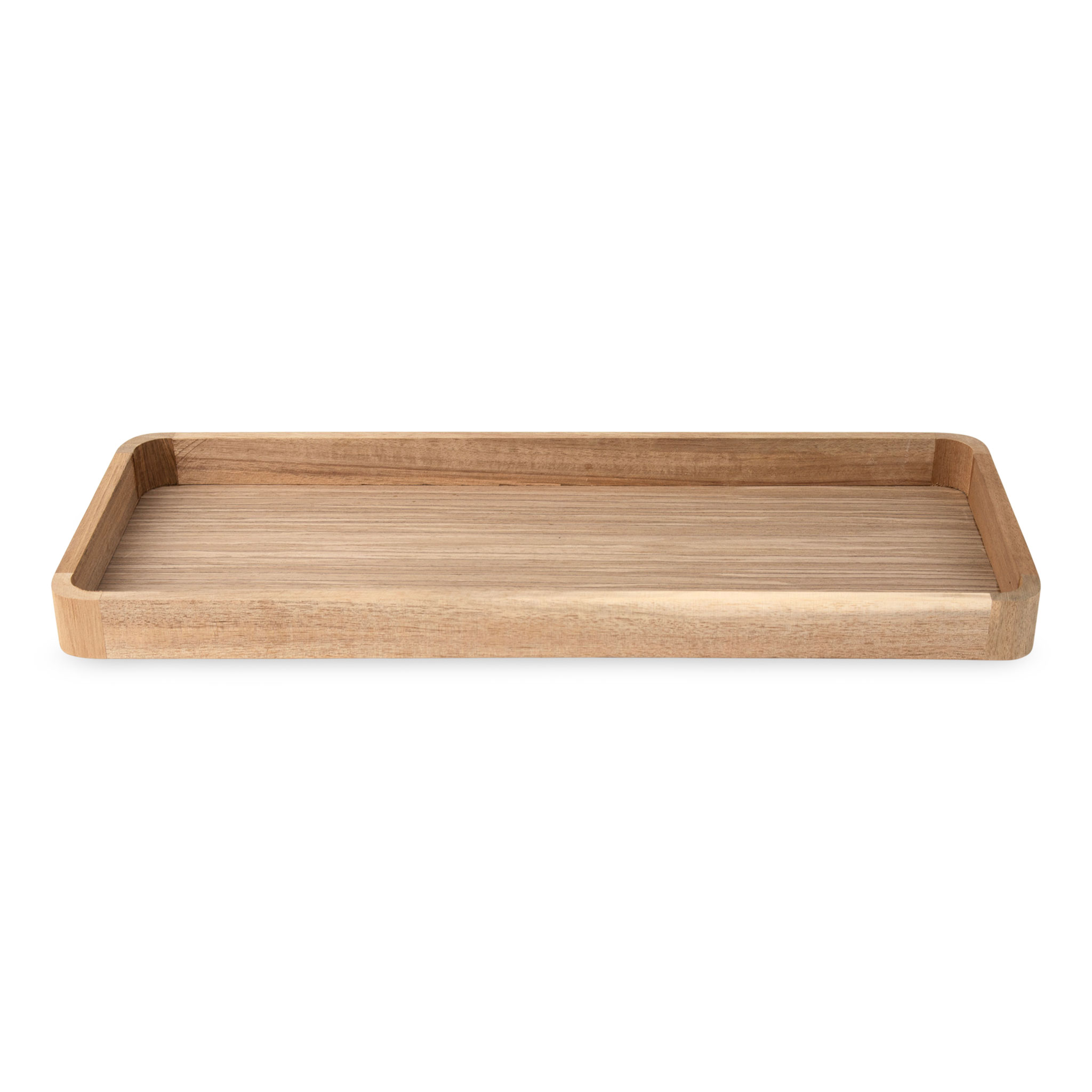 Holz Kerzentablett rechteckig mit abgerundeten Ecken - 50 x 20 cm - Dekotablett lang naturbelassen mit Rand