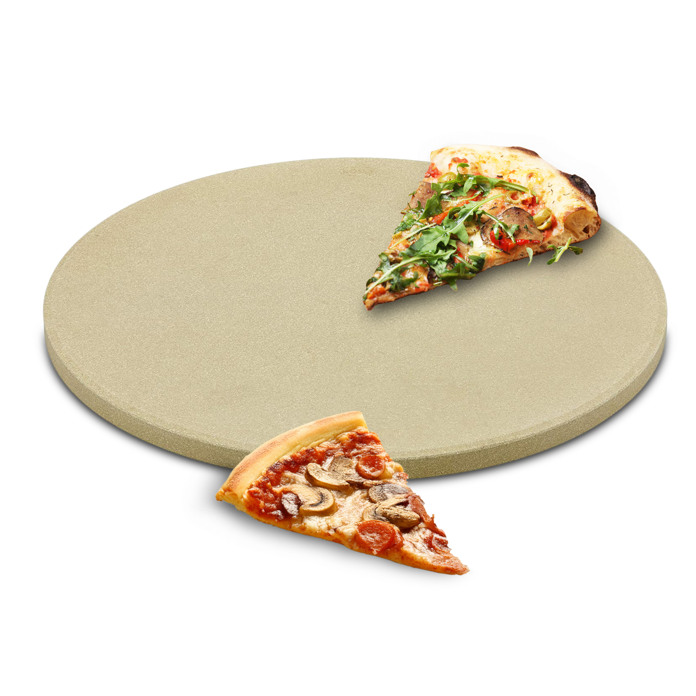 Rösle Schamotte Pizzastein rund beige - 33 cm - Steinplatte lebensmittelecht für Grill und Ofen