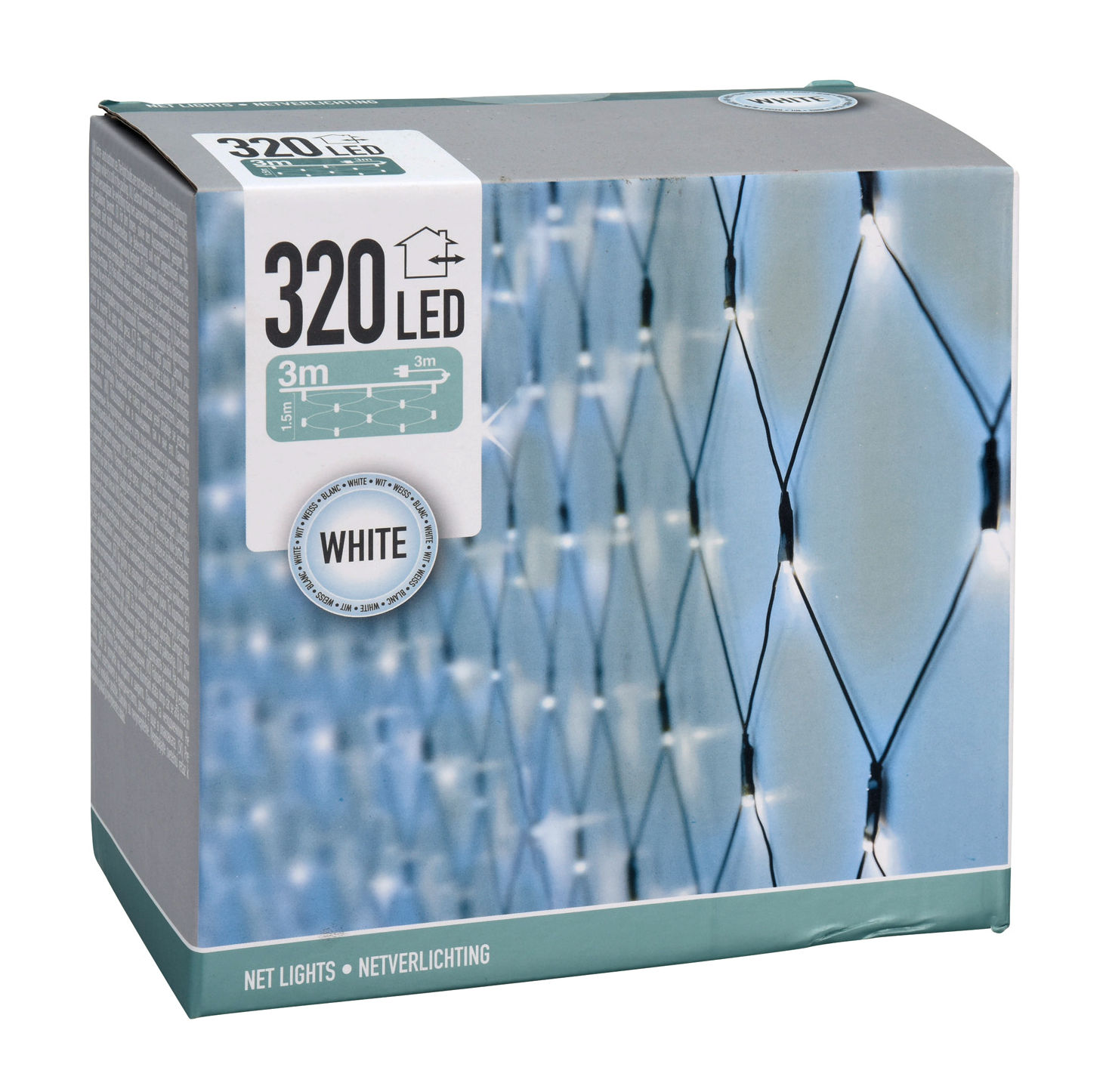 LED Lichternetz 300 x 150 cm für Außen - kalt oder warm weiß - Garten Deko Lichter Vorhang mit 320 LED