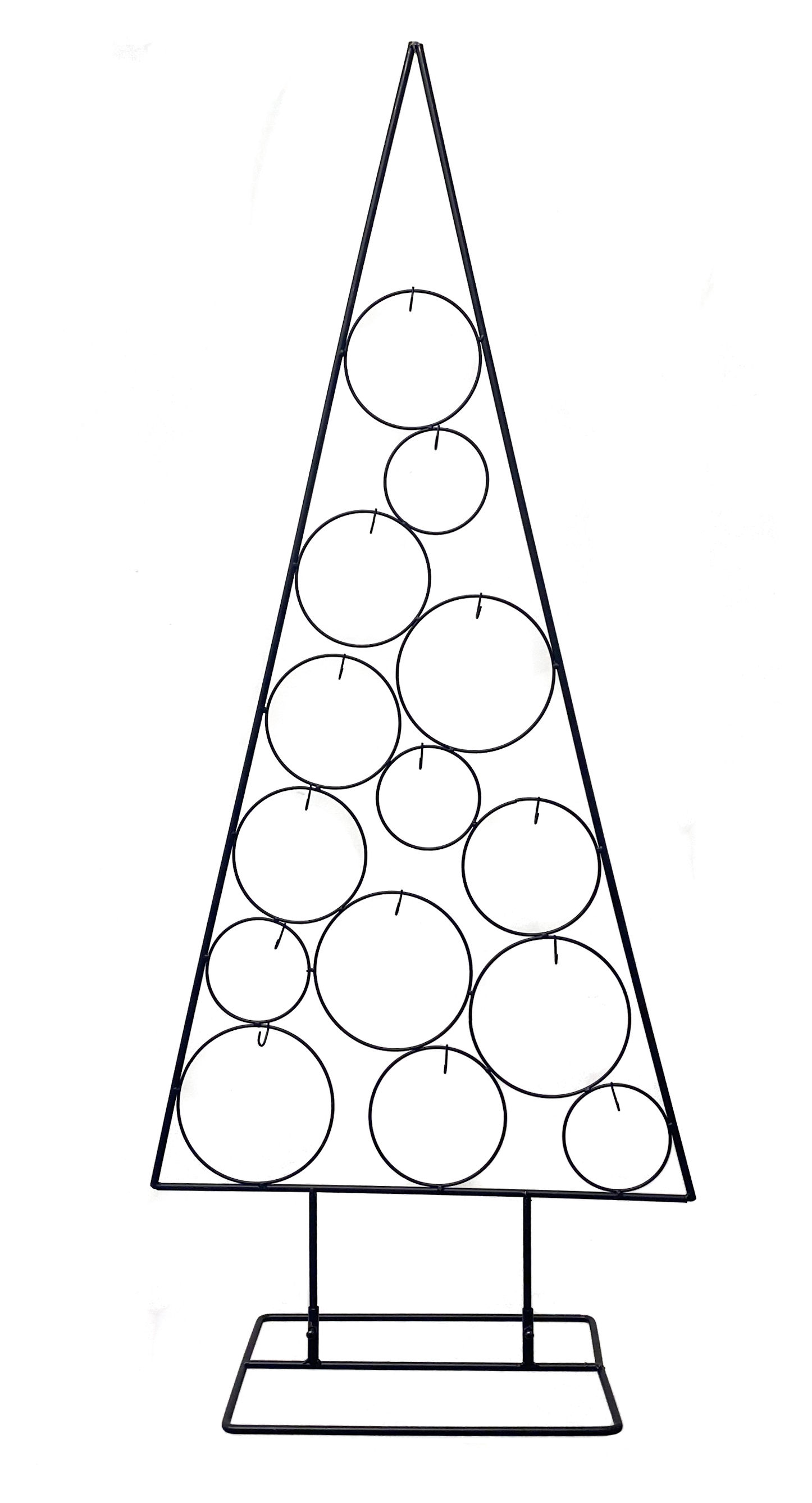 Metall Tannenbaum mit Kreisen schwarz - 123 cm - Deko Ständer zum Schmücken für Weihnachten und Advent