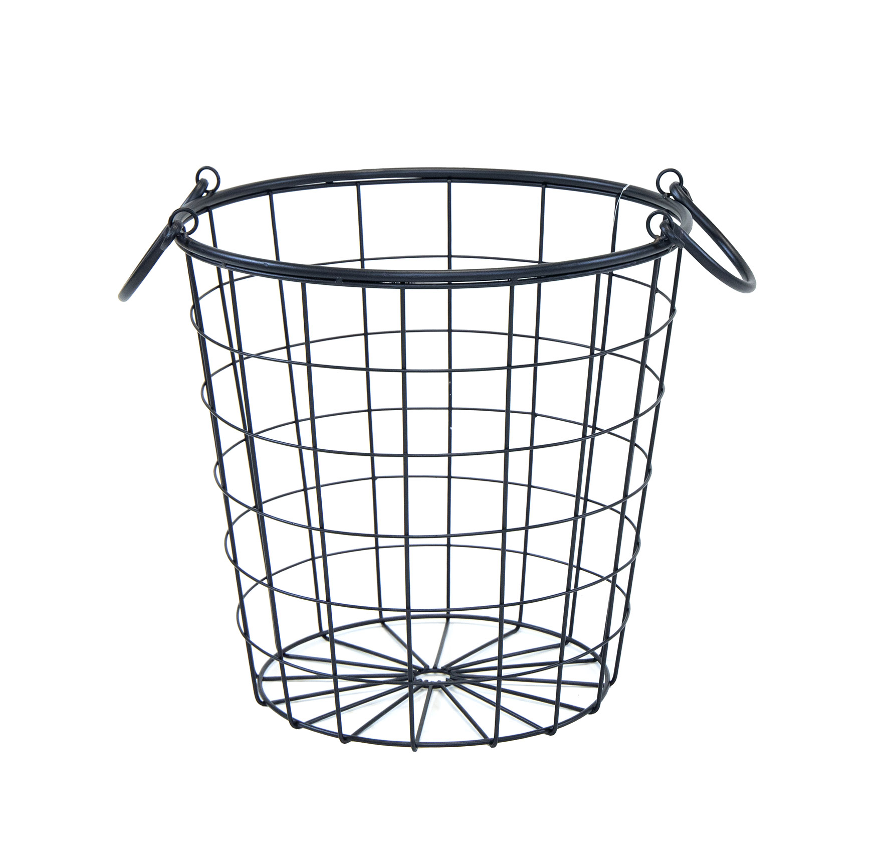 Metall Gitter Korb schwarz mit 2 Griffen - 35 cm - Aufbewahrungskorb für Deko und Accessoires 